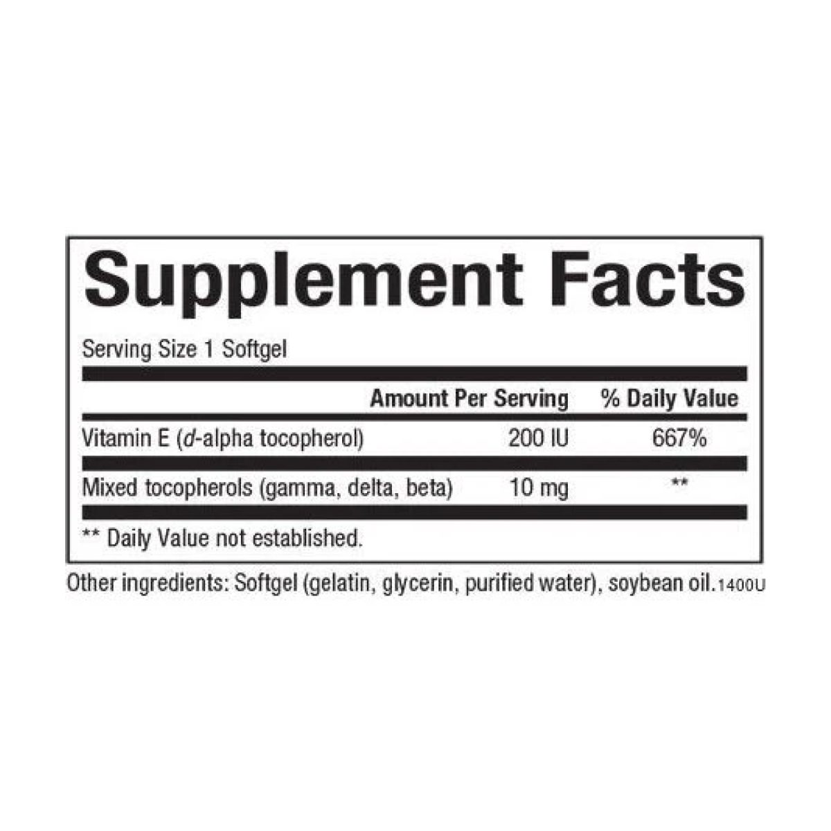 Mixed Vitamin E 134 mg (200 IU) - 90 softgels - Зображення 2