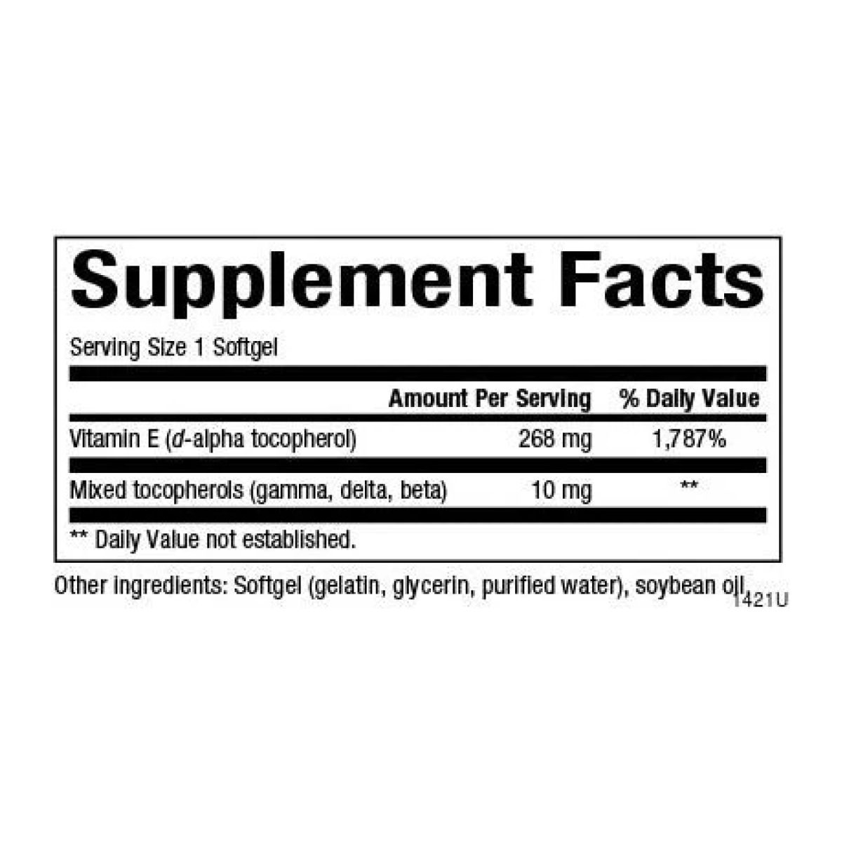 Mixed Vitamin E 268 mg (400 IU) - 90 softgels - Зображення 2