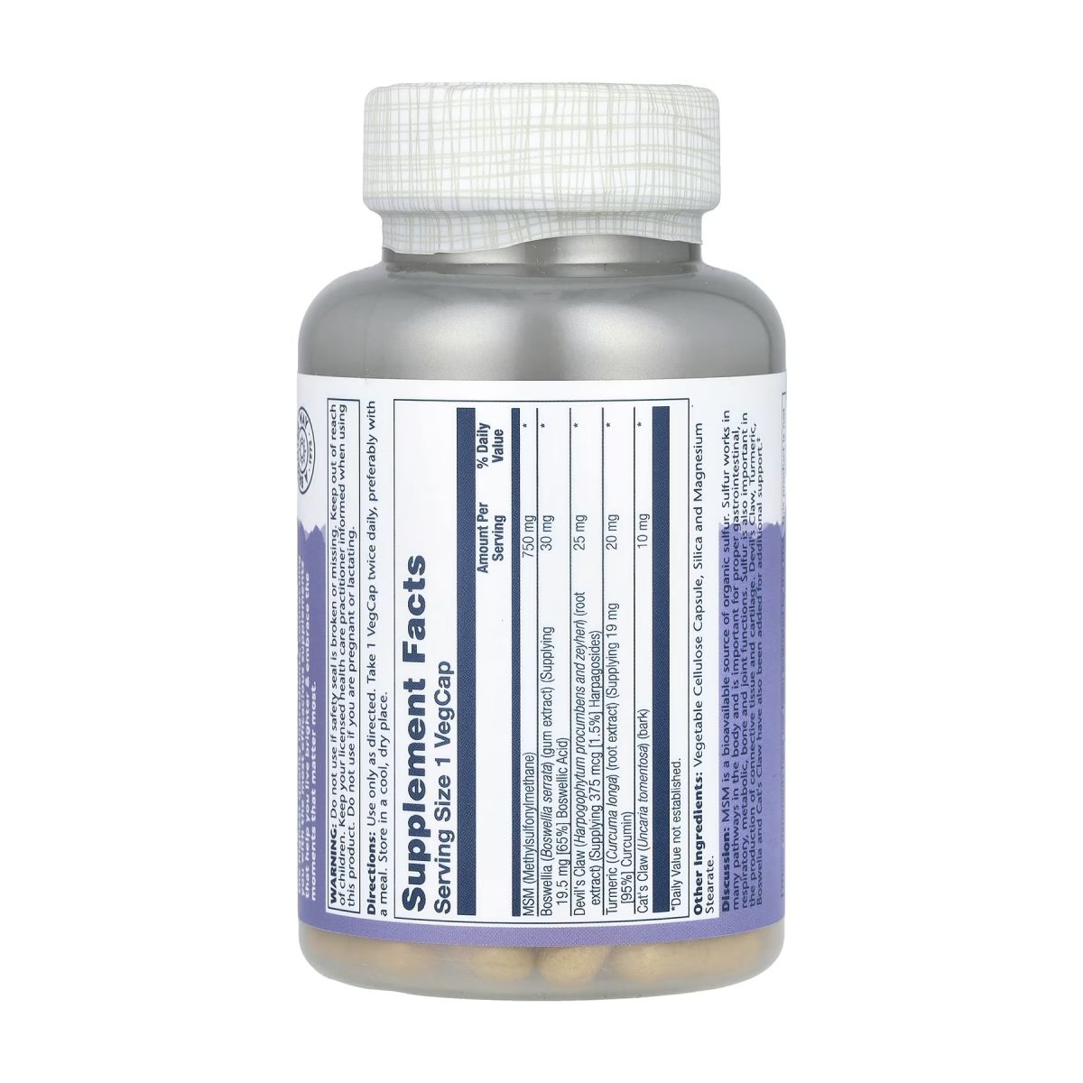 MSM 750mg - 90 cap - Зображення 2