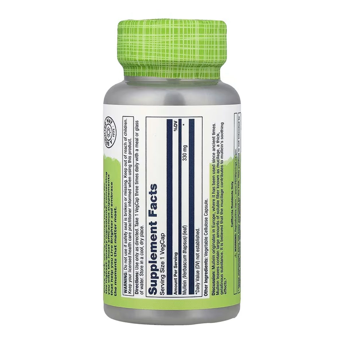 Mullein Leaf 330mg - 100 vcaps - Зображення 2