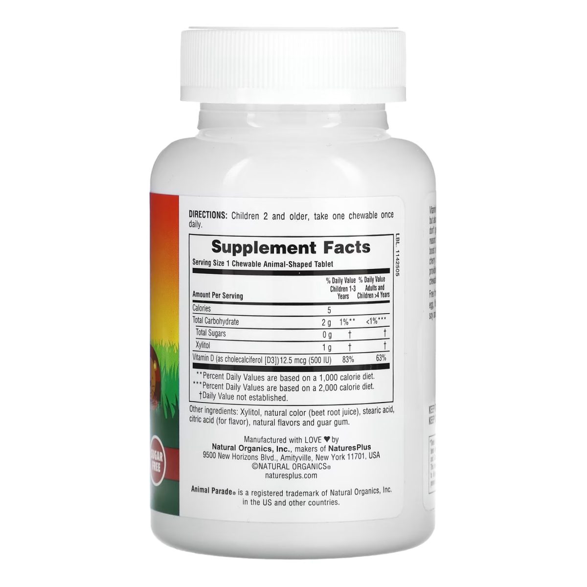 Kids Vit D3 Chewable Sugarfree 500 IU - 90 tabs - Зображення 2