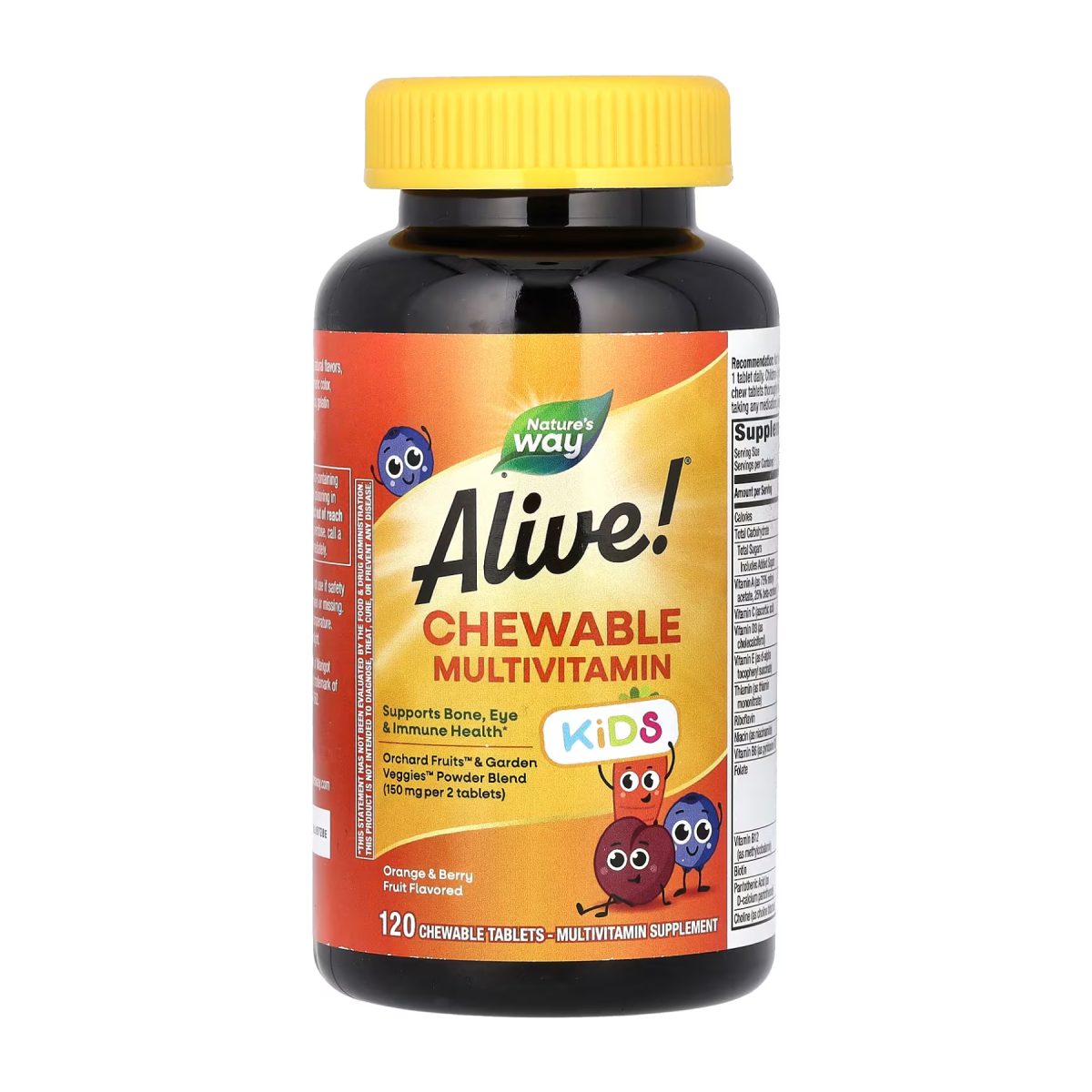 Alive! Children's Chewable Multivitamin - 120 tabs Orange and Berry - Зображення 2