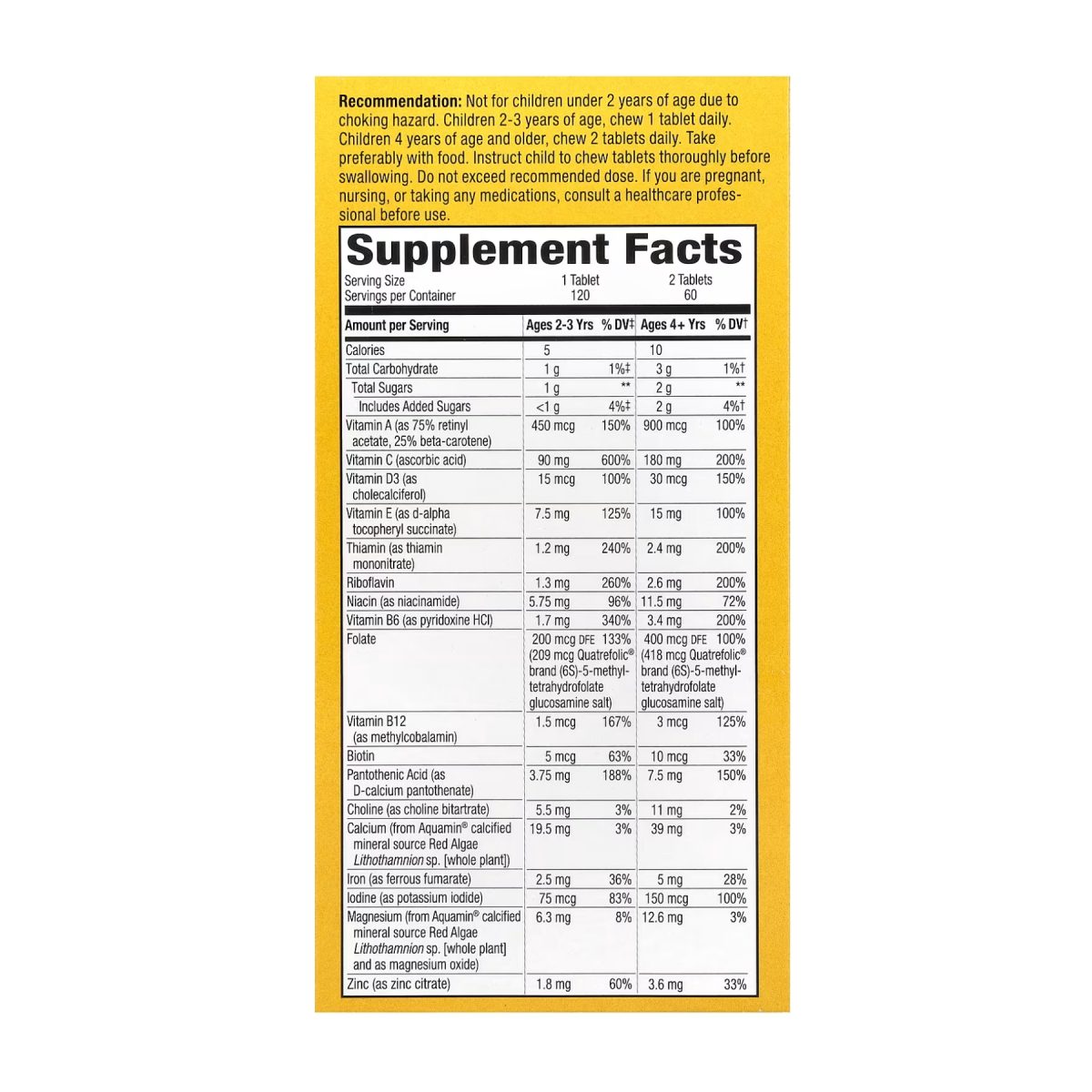 Alive! Children's Chewable Multivitamin - 120 tabs Orange and Berry - Зображення 3