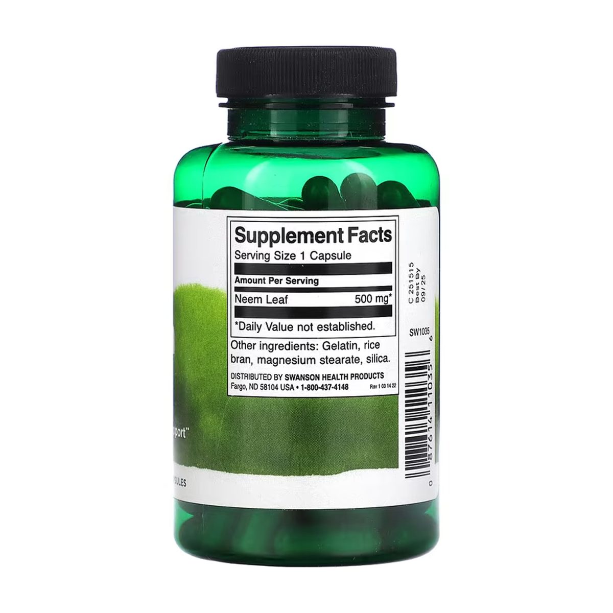 Neem Leaf 500 mg - 100 caps - Зображення 2