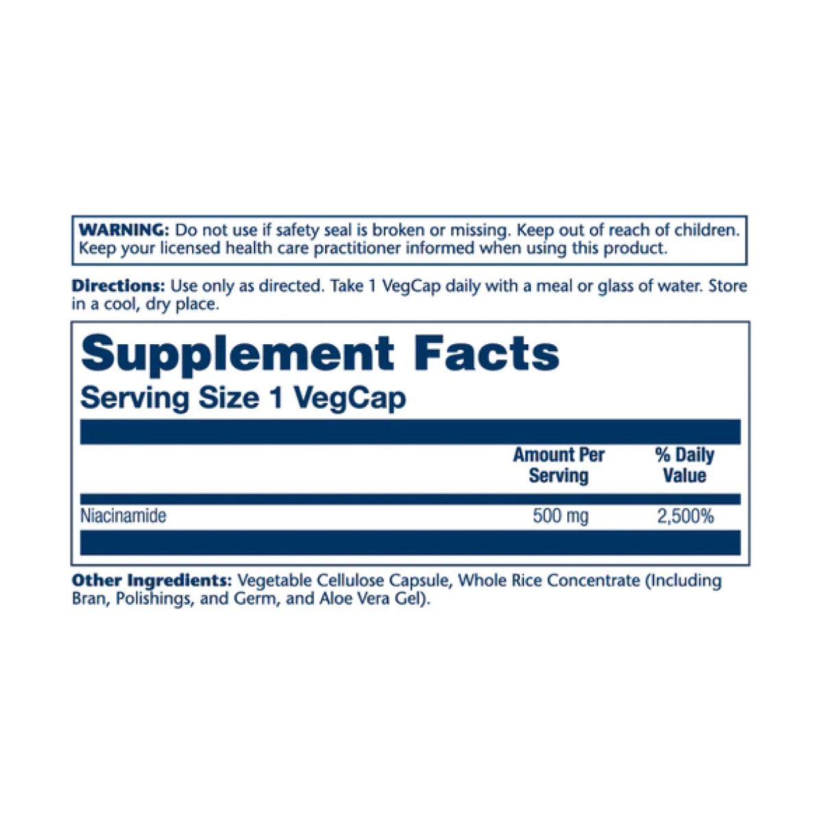 Niacinamide 500mg - 100 vcaps - Зображення 2