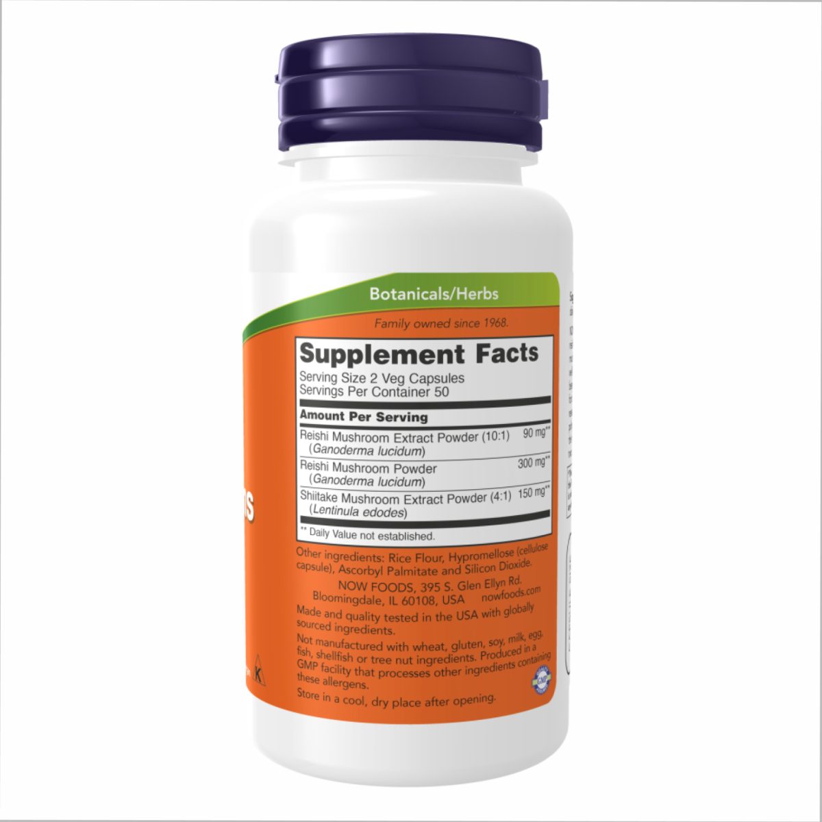 Rei-Shi Mushrooms 270 mg - 100 vcaps - Зображення 2
