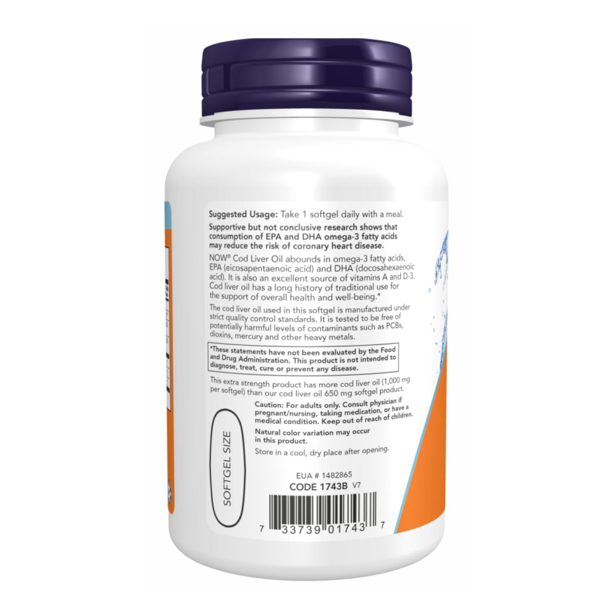 Cod Liver Oil 1000mg - 180 sgels - Зображення 3