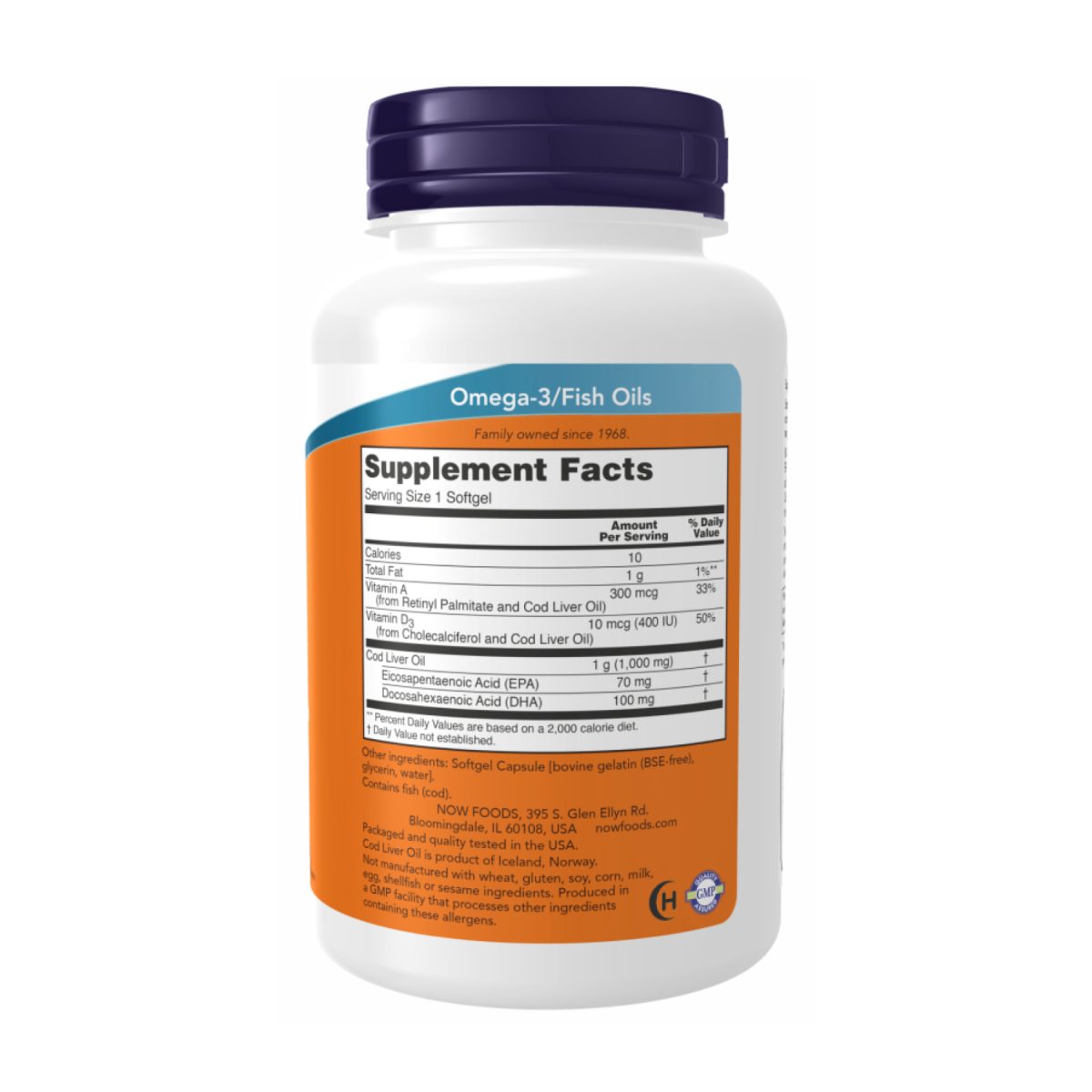 Cod Liver Oil 1000mg - 180 sgels - Зображення 2