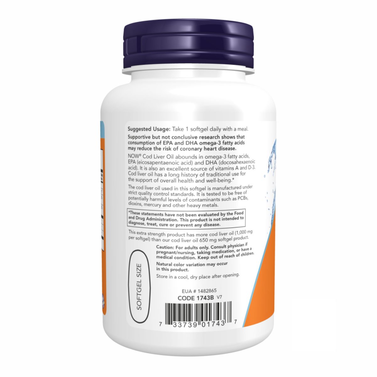 Cod Liver Oil 1000mg - 90 sgels - Зображення 3