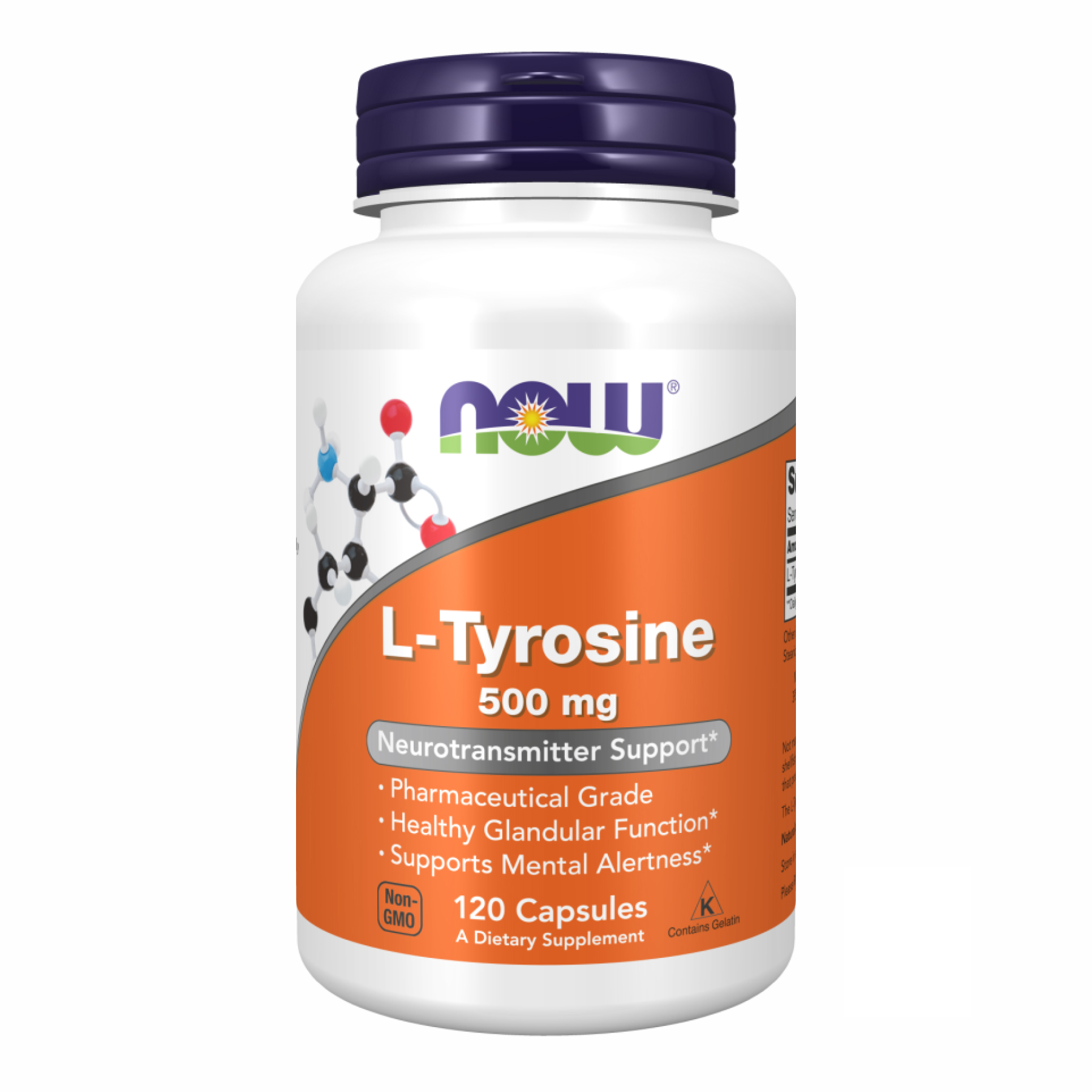 now-foodsl-tyrosine-500mg-120-caps-51668727858301_a7dbaac11a L-TYROSINE 500mg - 120 caps - Зображення 1