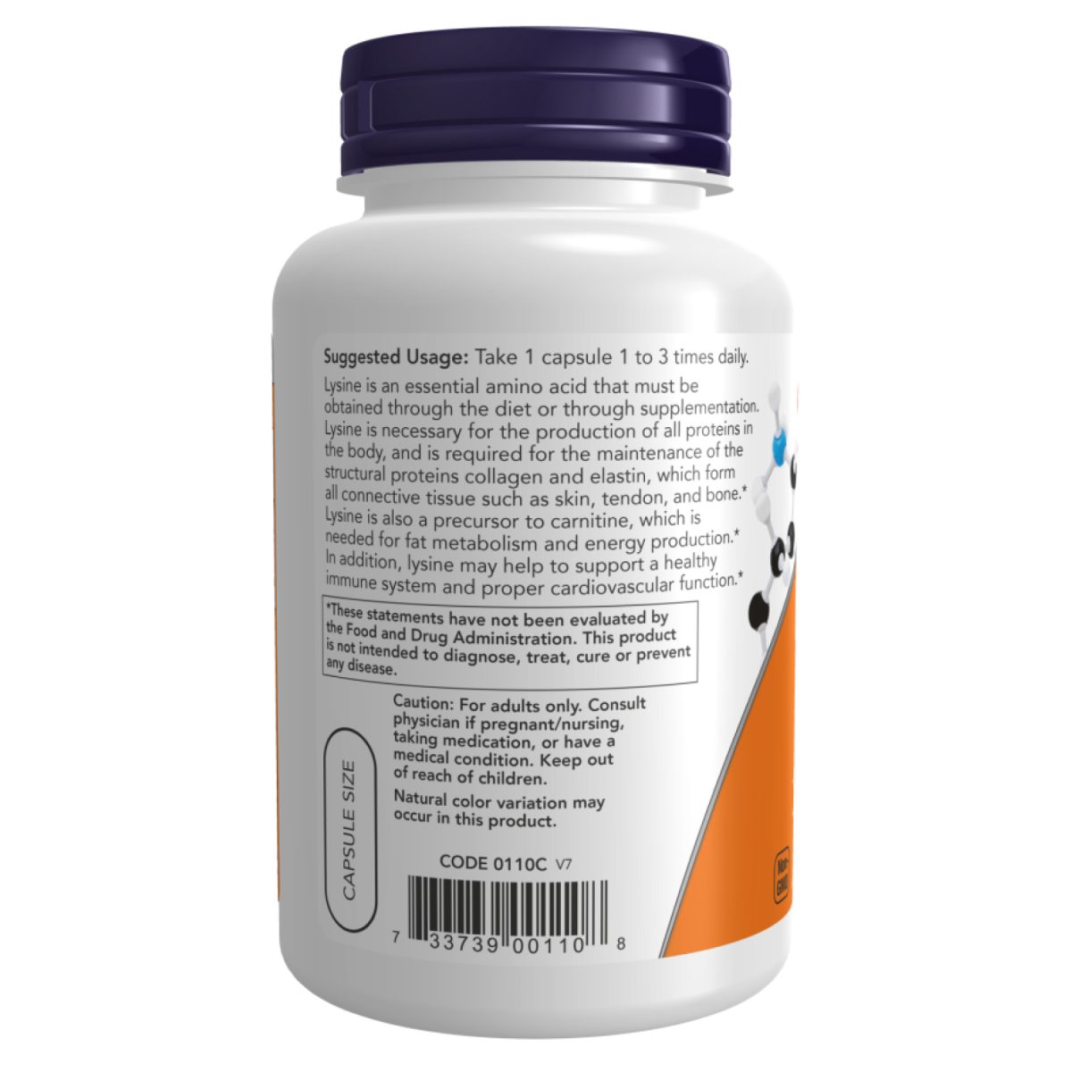 Lysine 500mg - 250 vcaps - Зображення 3