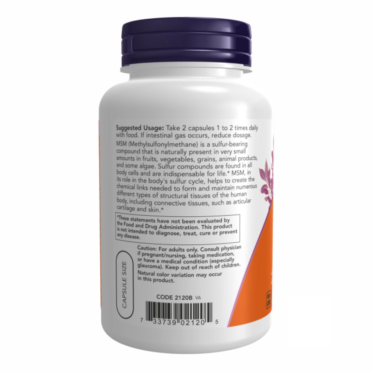 M.S.M 1000mg - 120 vcaps - Зображення 3