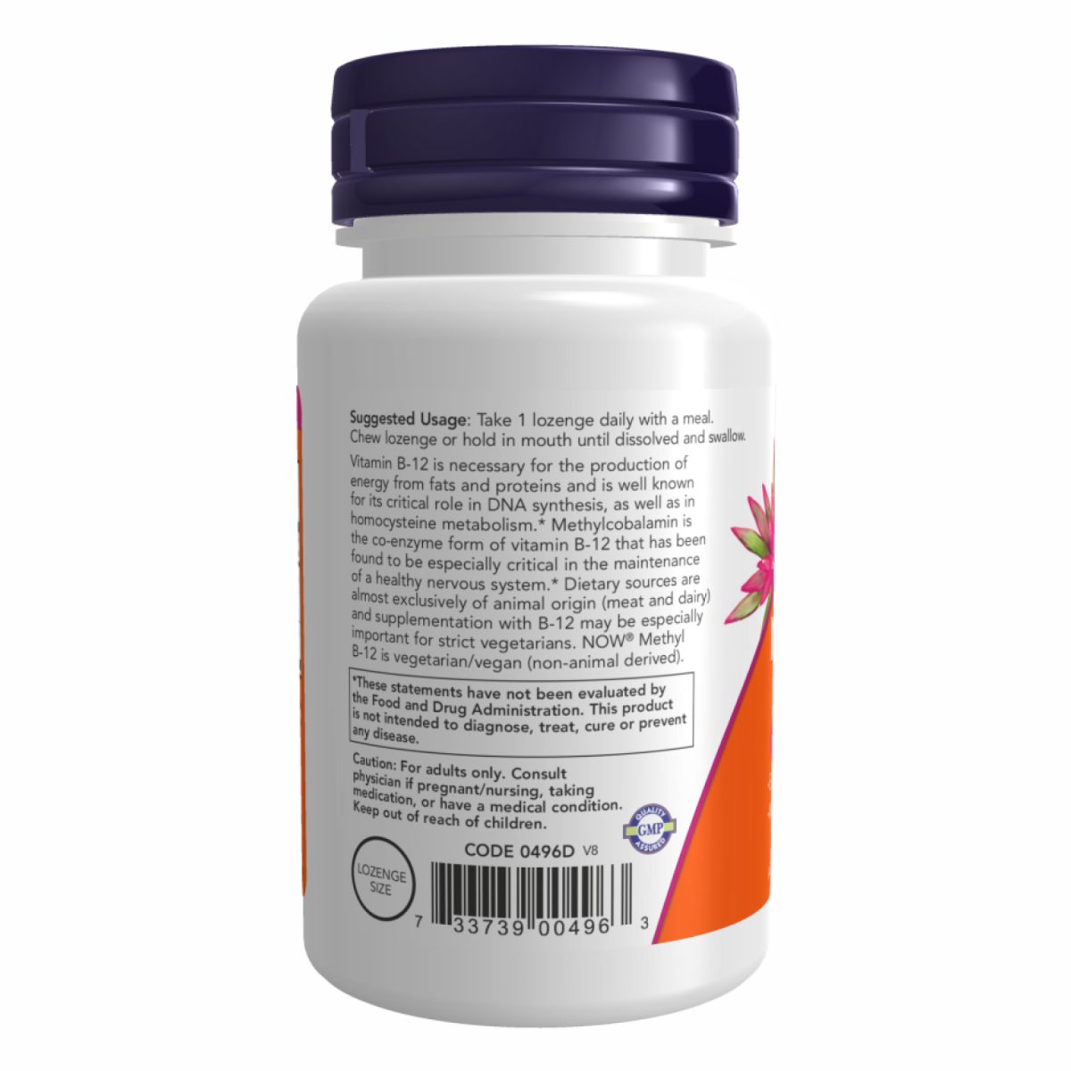 Methyl B-12 5000mcg - 120 lozenges - Зображення 3