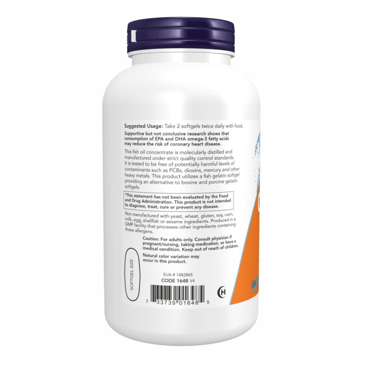 Omega-3 FO 1000mg 180/120 Fish Gelatin - 200 sgels - Зображення 3