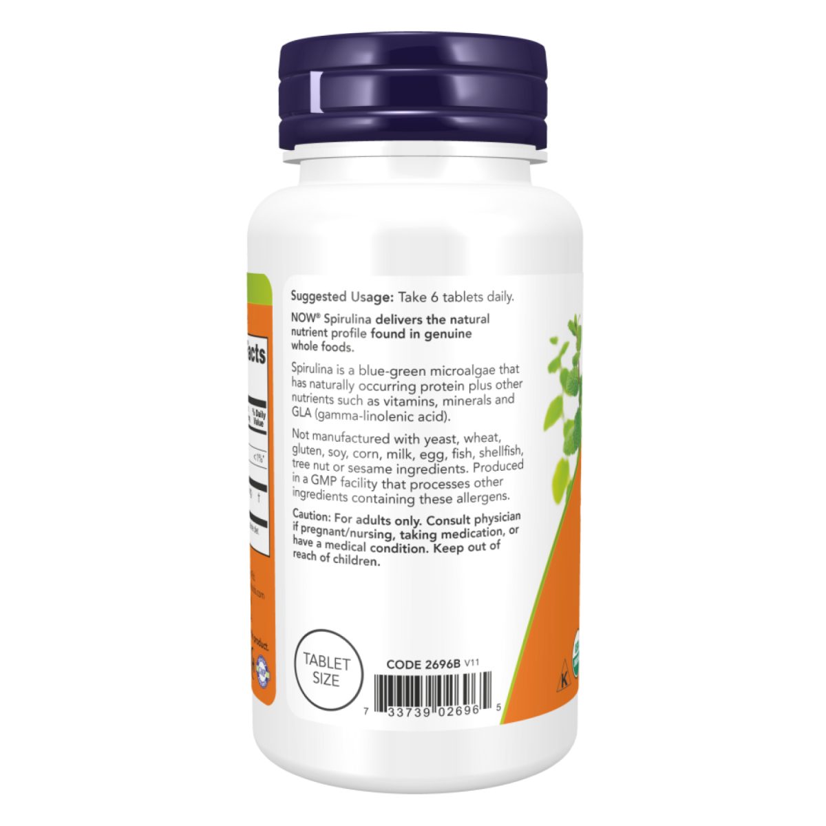 Spirulina 500mg - 500 tabs - Зображення 3