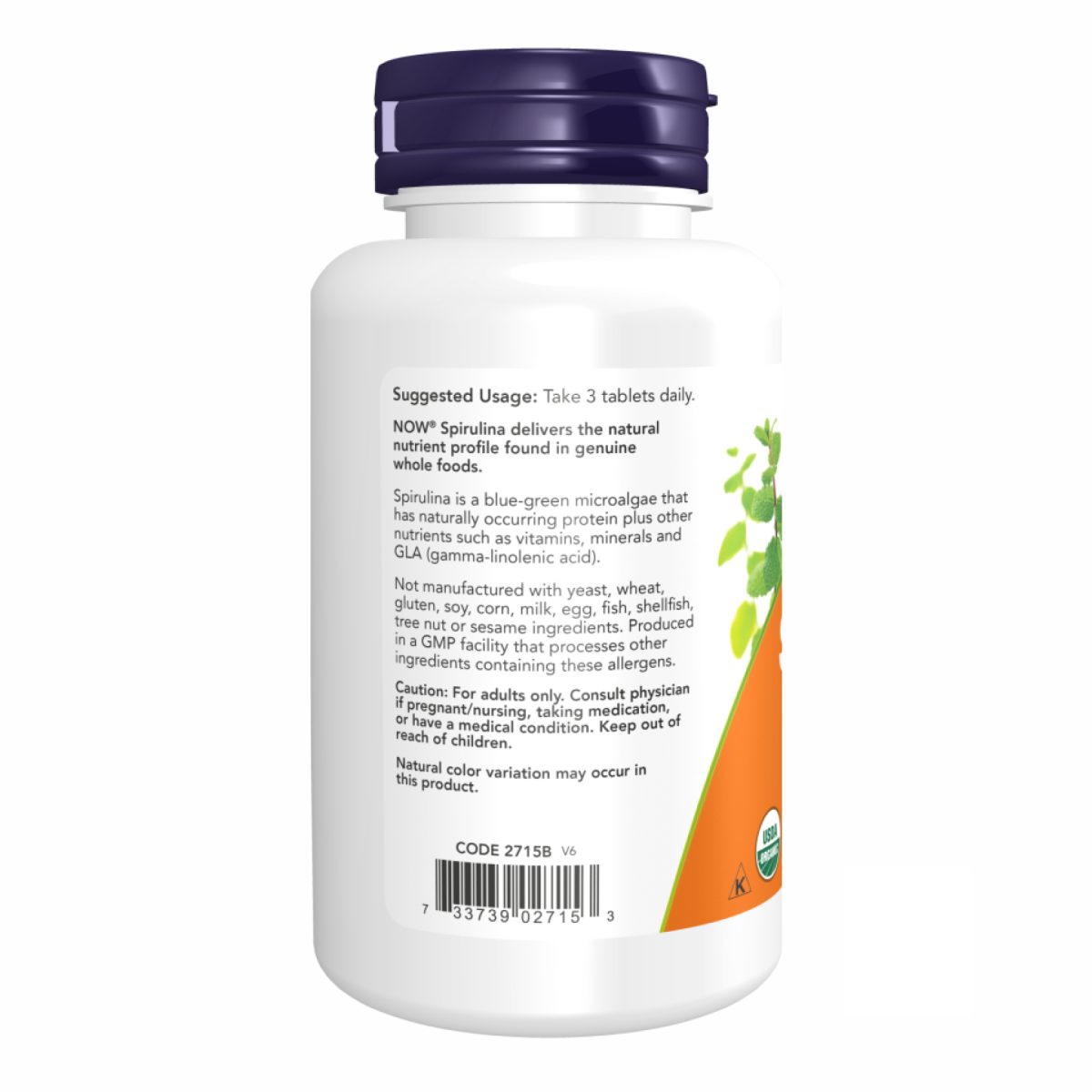 Spirulina 1000 mg - 120 tabs - Зображення 3