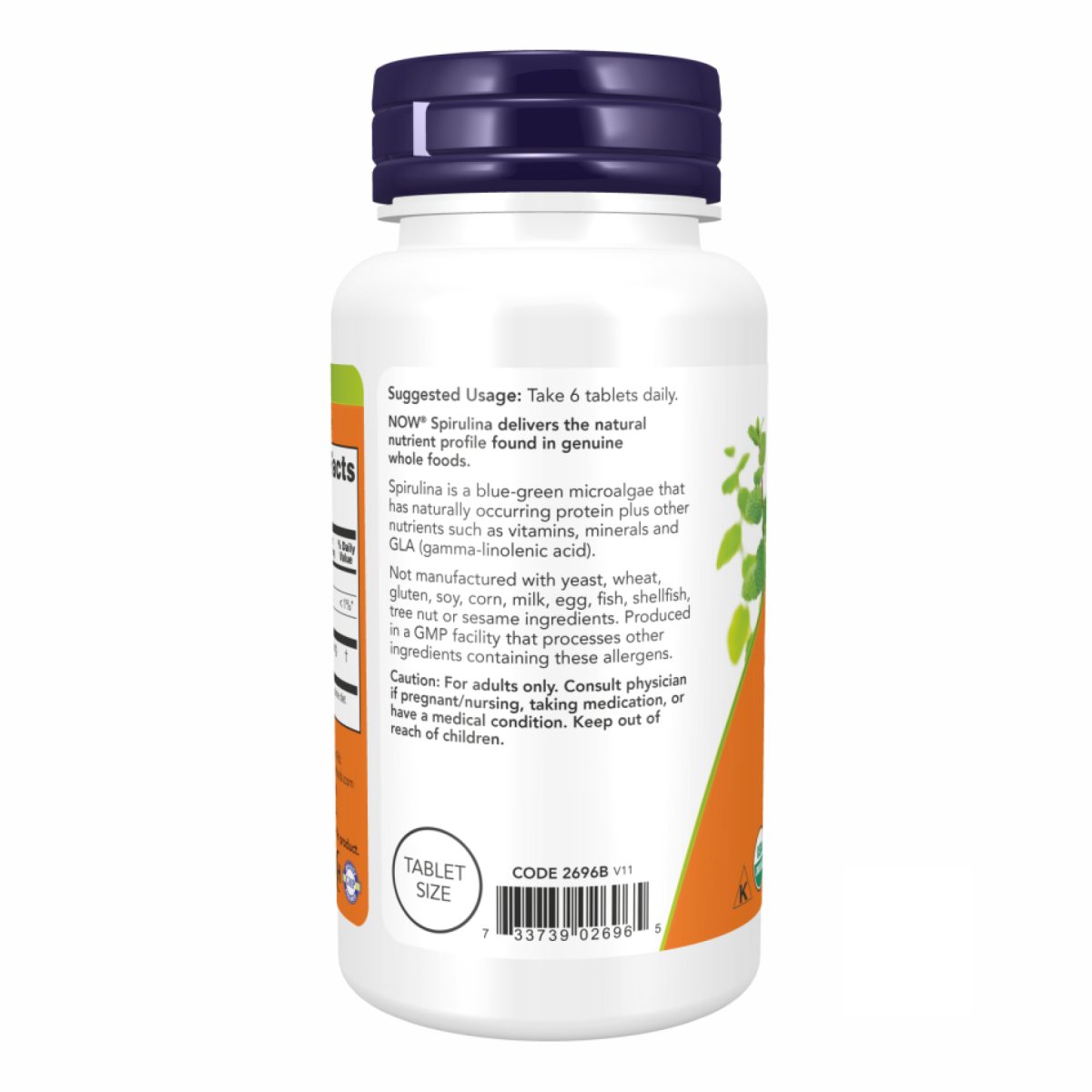 Spirulina 500 mg - 100 tabs - Зображення 3