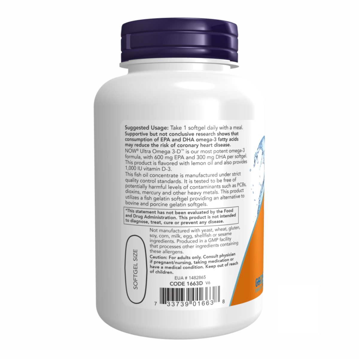Ultra Omega 3-D™ Fish Oil - 180 Fish Softgels - Зображення 3