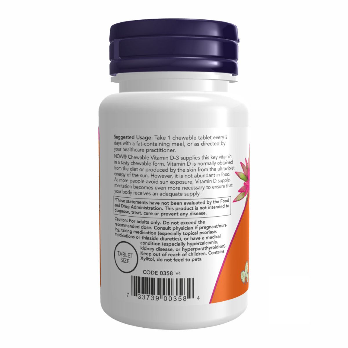 VIT D-3 5000 IU Chewable Mint - 120 loz - Зображення 3
