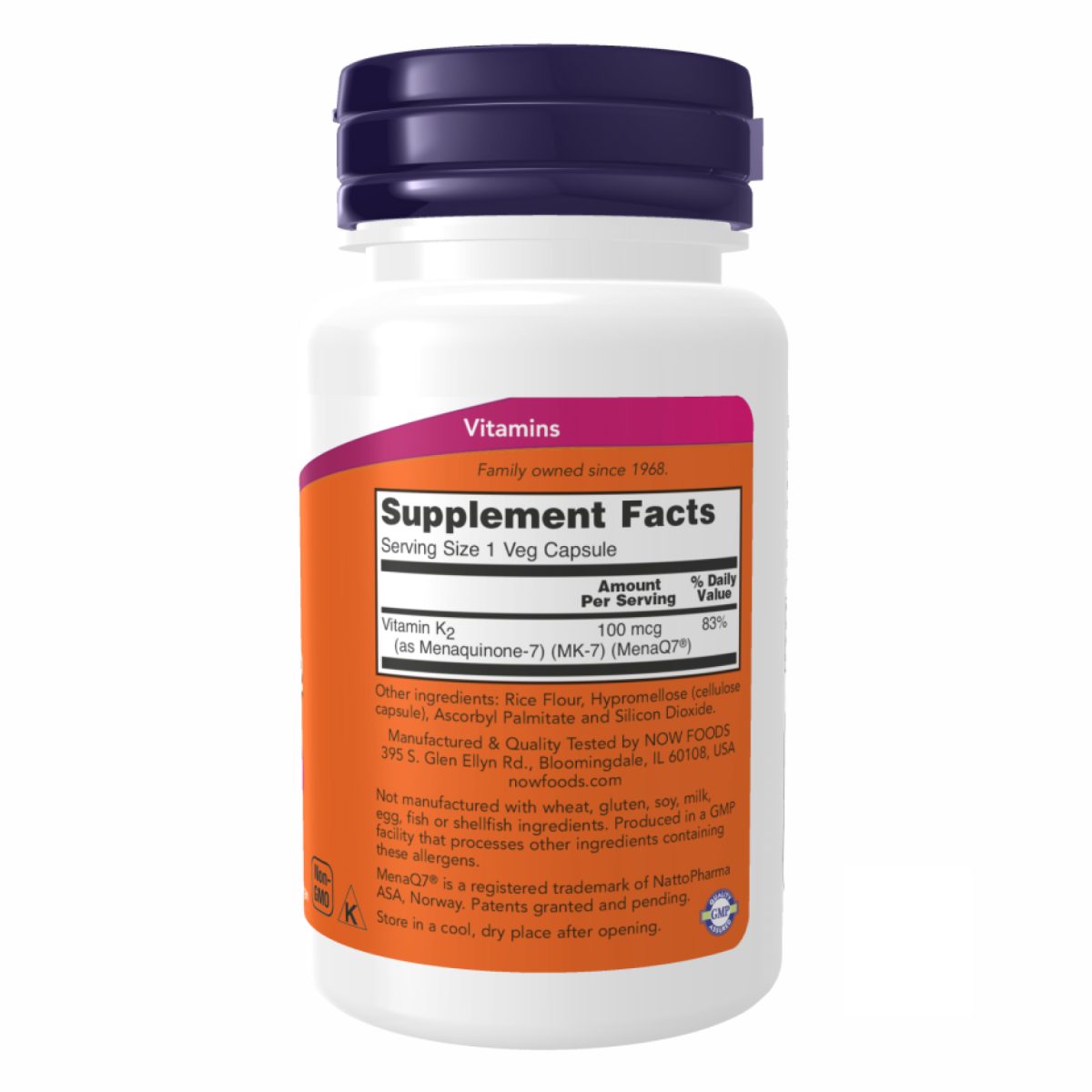 Vitamin K-2 (MK7) 100 mcg - 60 vcaps - Зображення 2