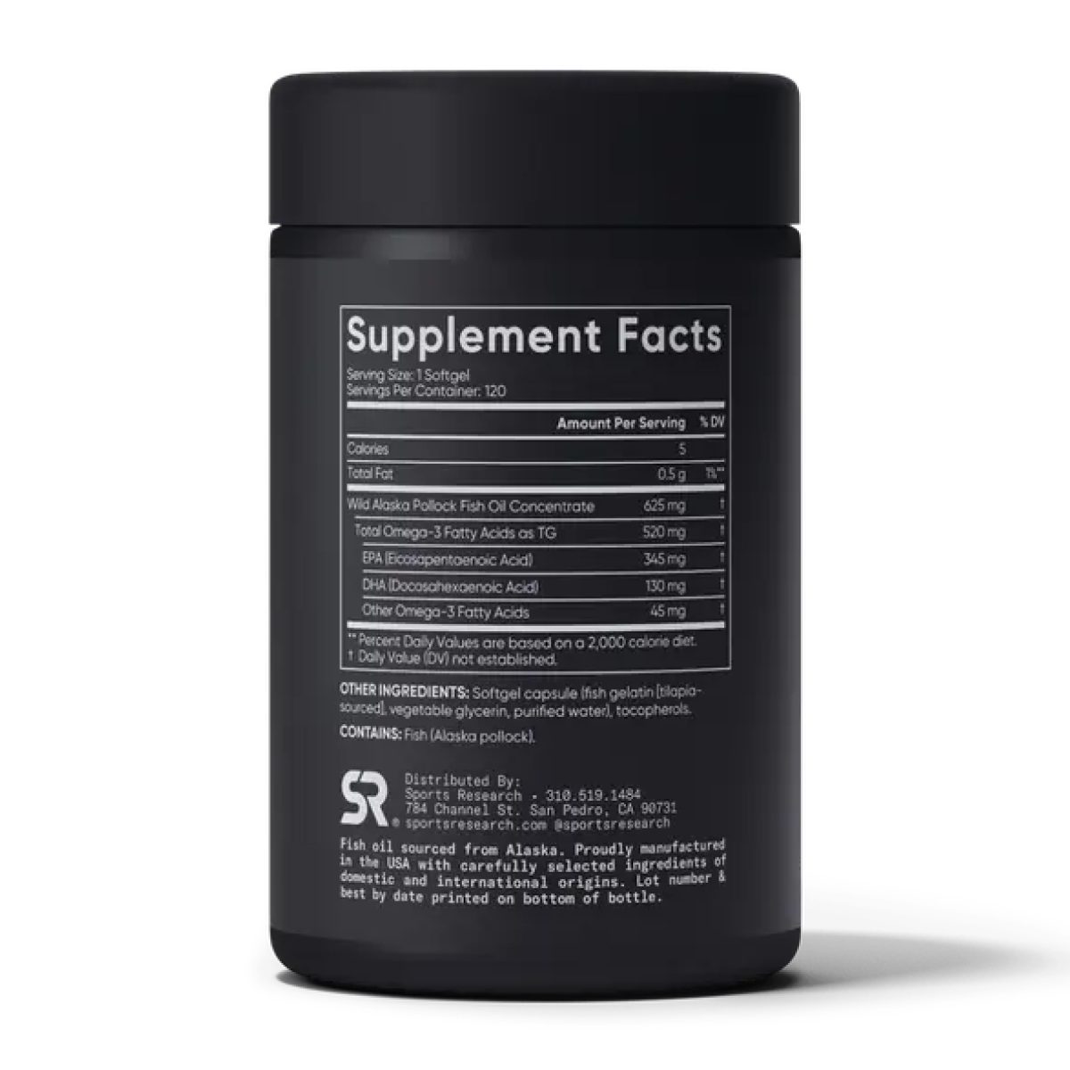 Omega-3 Fish Oil Alaska 625mg - 120 mini softgels - Зображення 2