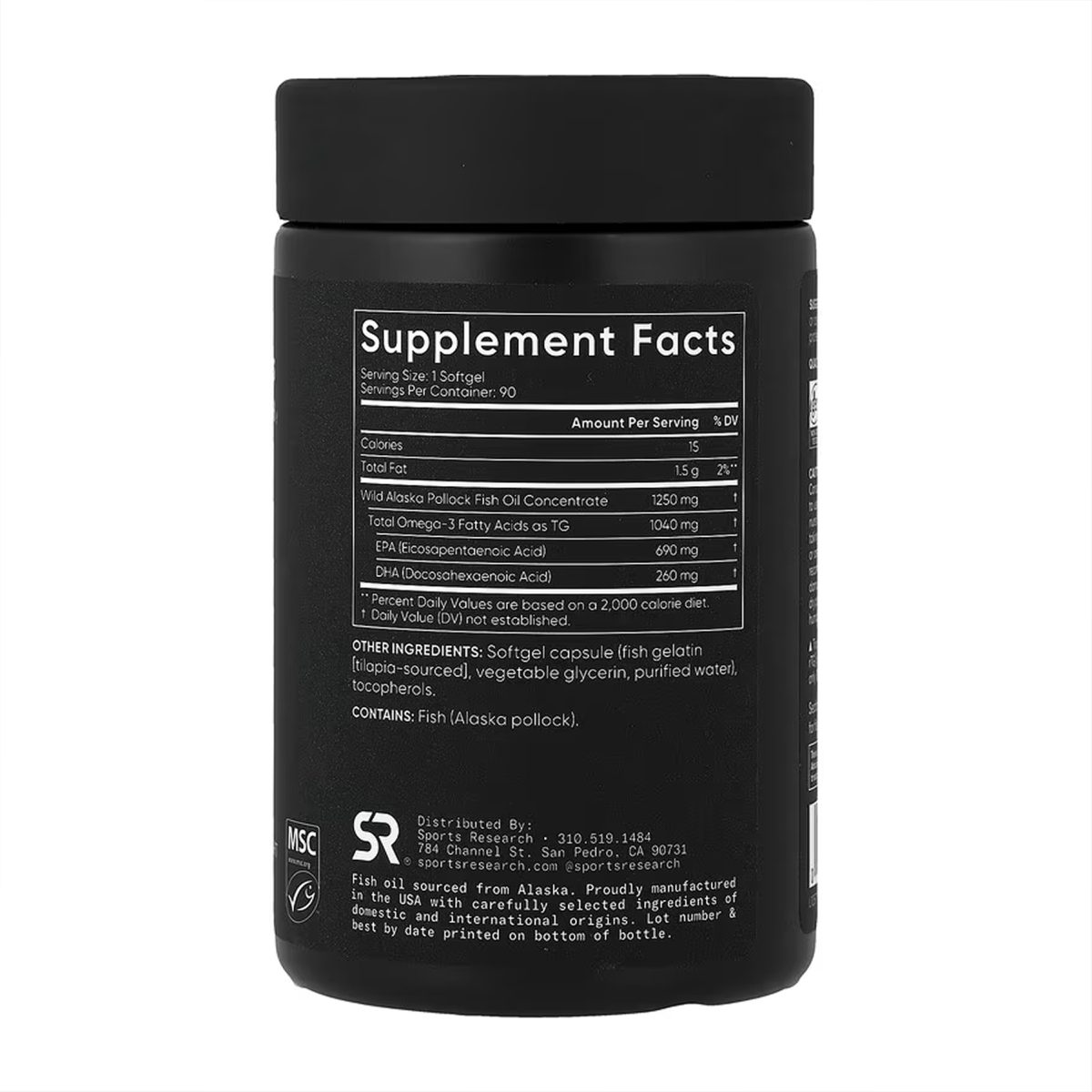 Omega-3 Fish Oil Alaska Pollock 1250mg - 90 softgels - Зображення 2