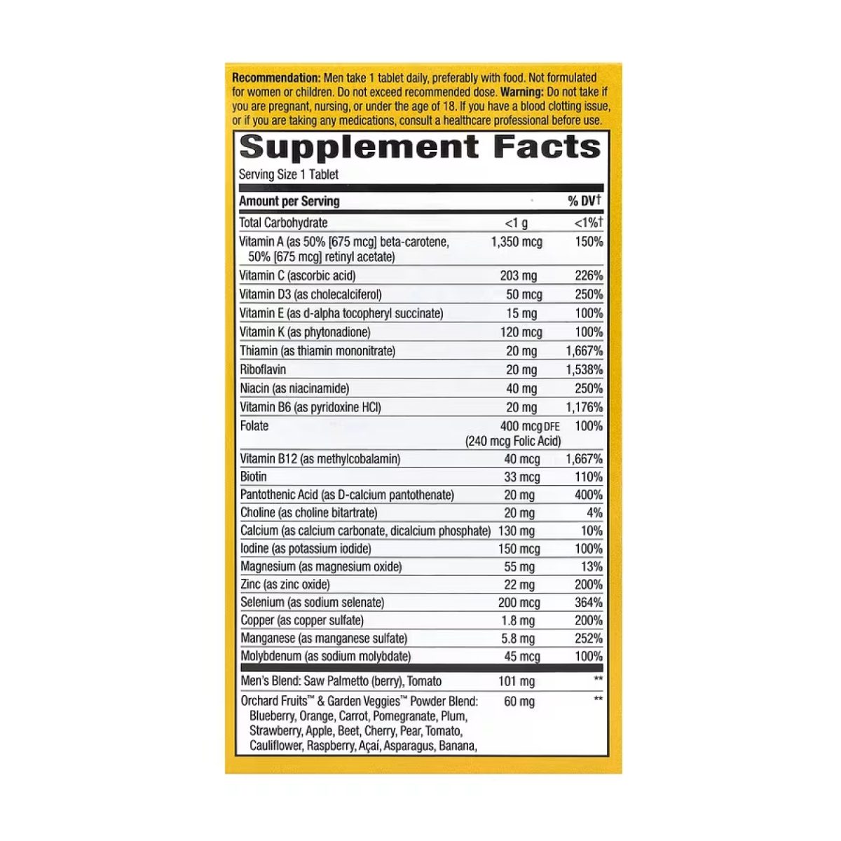 Once Daily Men's Ultra Multivitamin - 60 tabs - Зображення 2