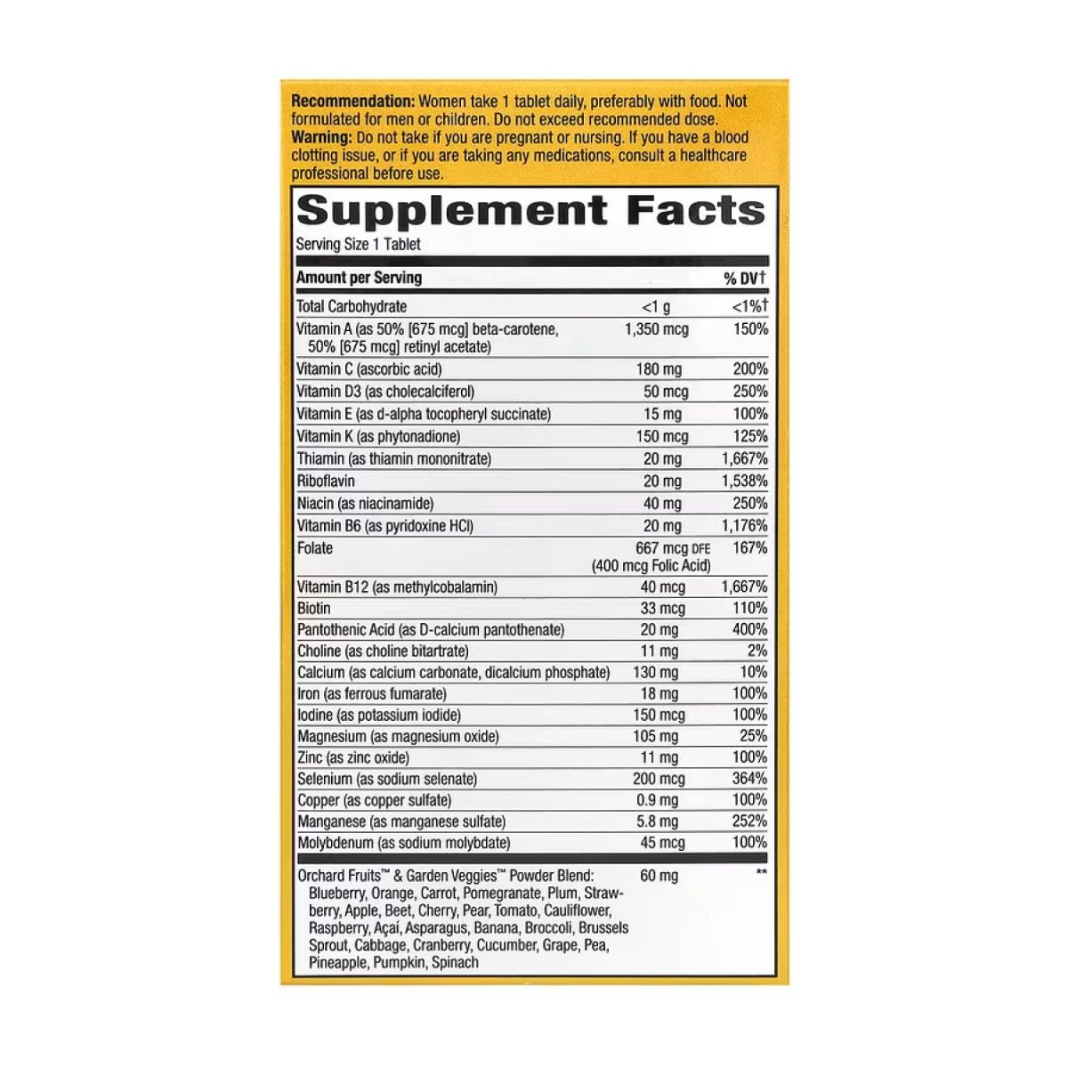 Once Daily Women Ultra Multivitamin- 60 tabs - Зображення 2