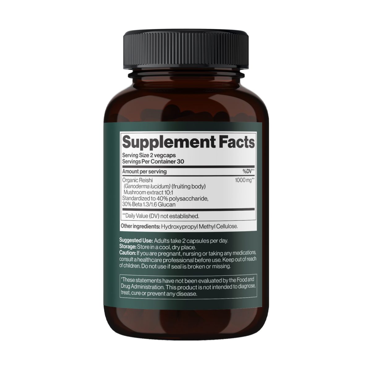 Reishi Mushroom 1000 mg - 60 vegcaps - Зображення 2