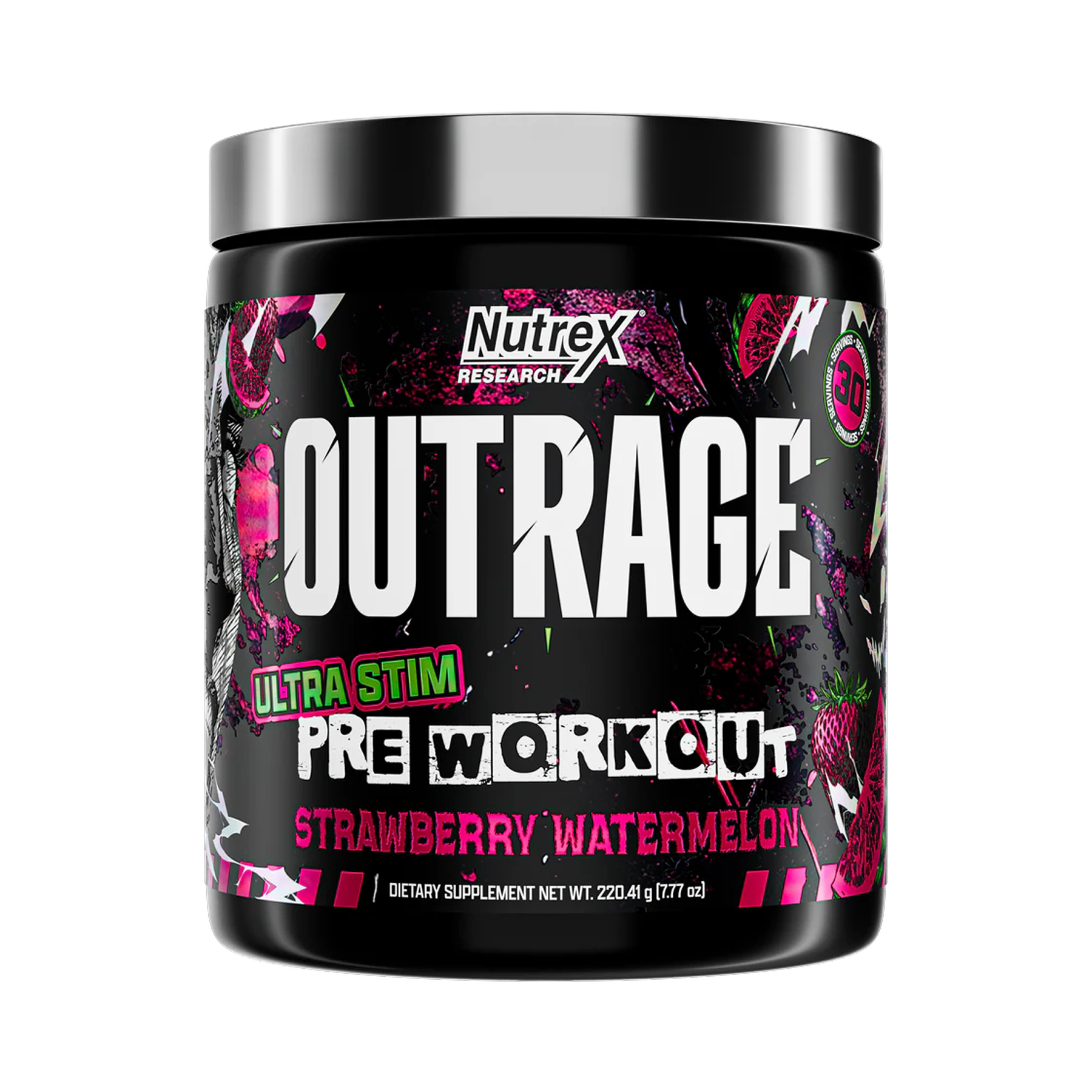 outrage-highstim-preworkout-30-servings-strawberry-watermelon-63537508803128_11ad7f529e Outrage High‑Stim Pre‑Workout - 30 servings Strawberry Watermelon - Зображення 1