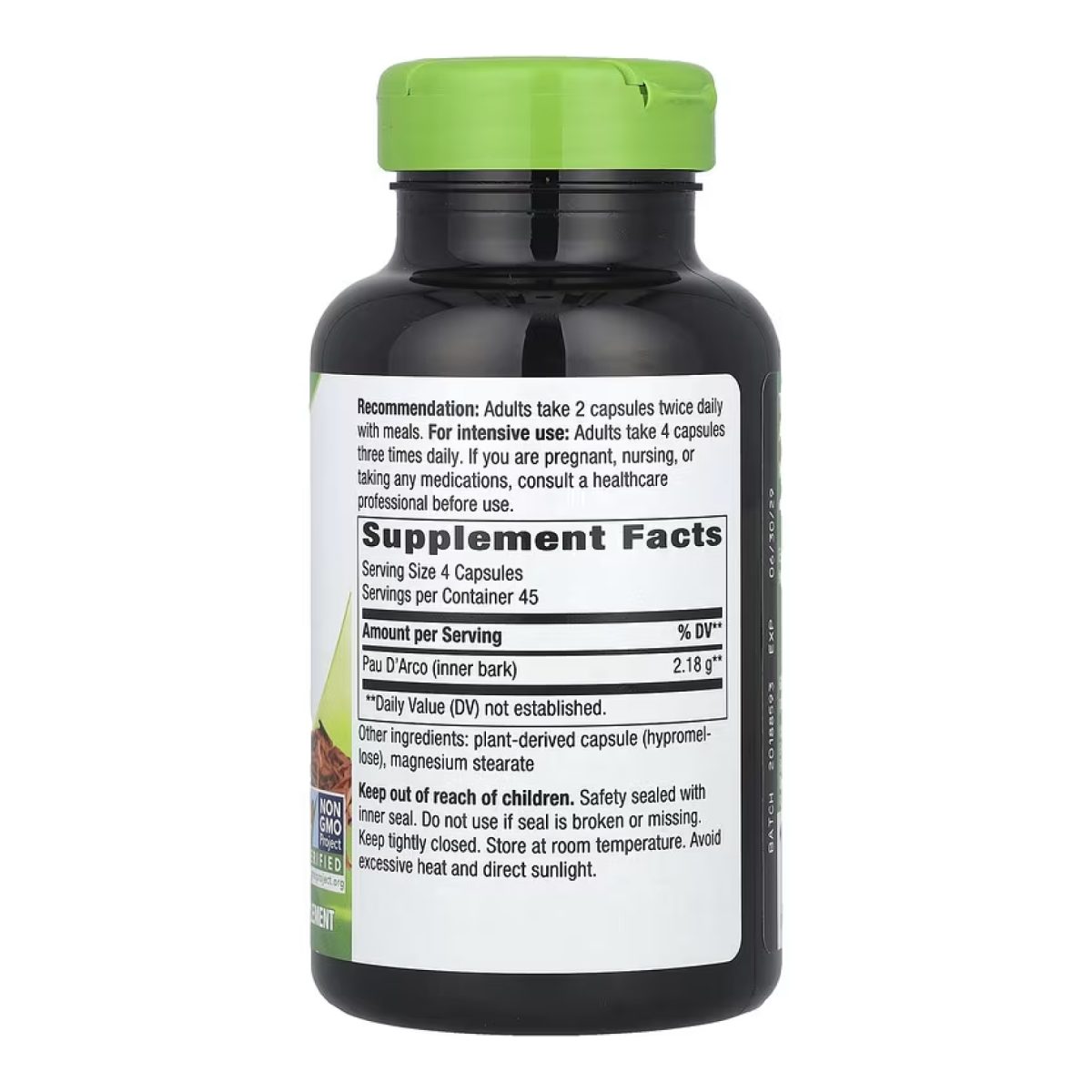 Pau D'Arco Inner Bark - 180 vcaps - Зображення 2
