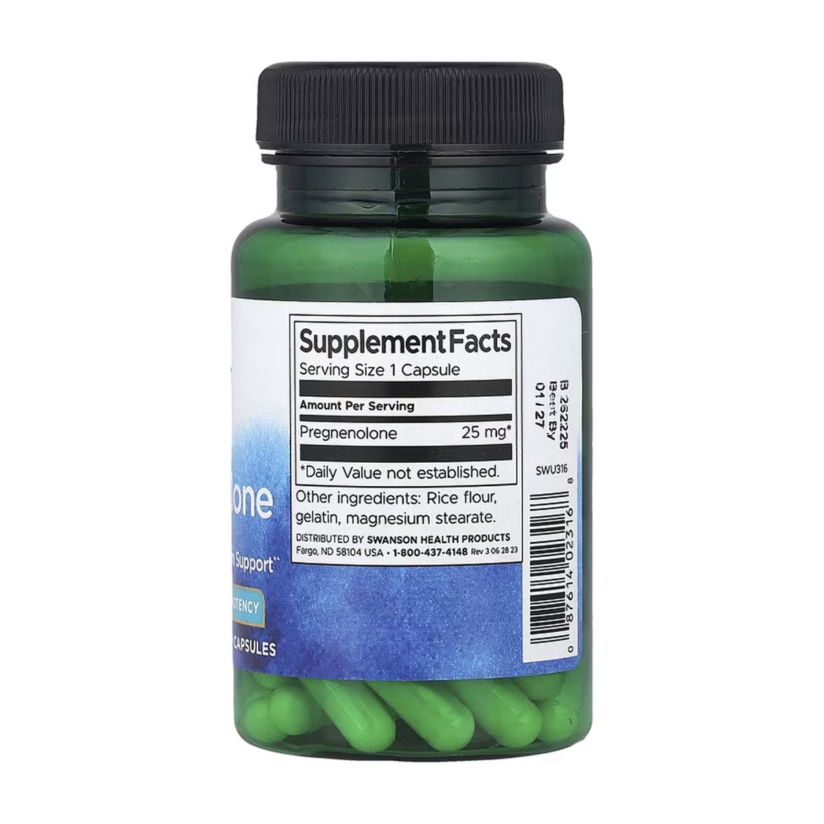 Pregnenolone High Potency 25 mg - 60 caps - Зображення 2