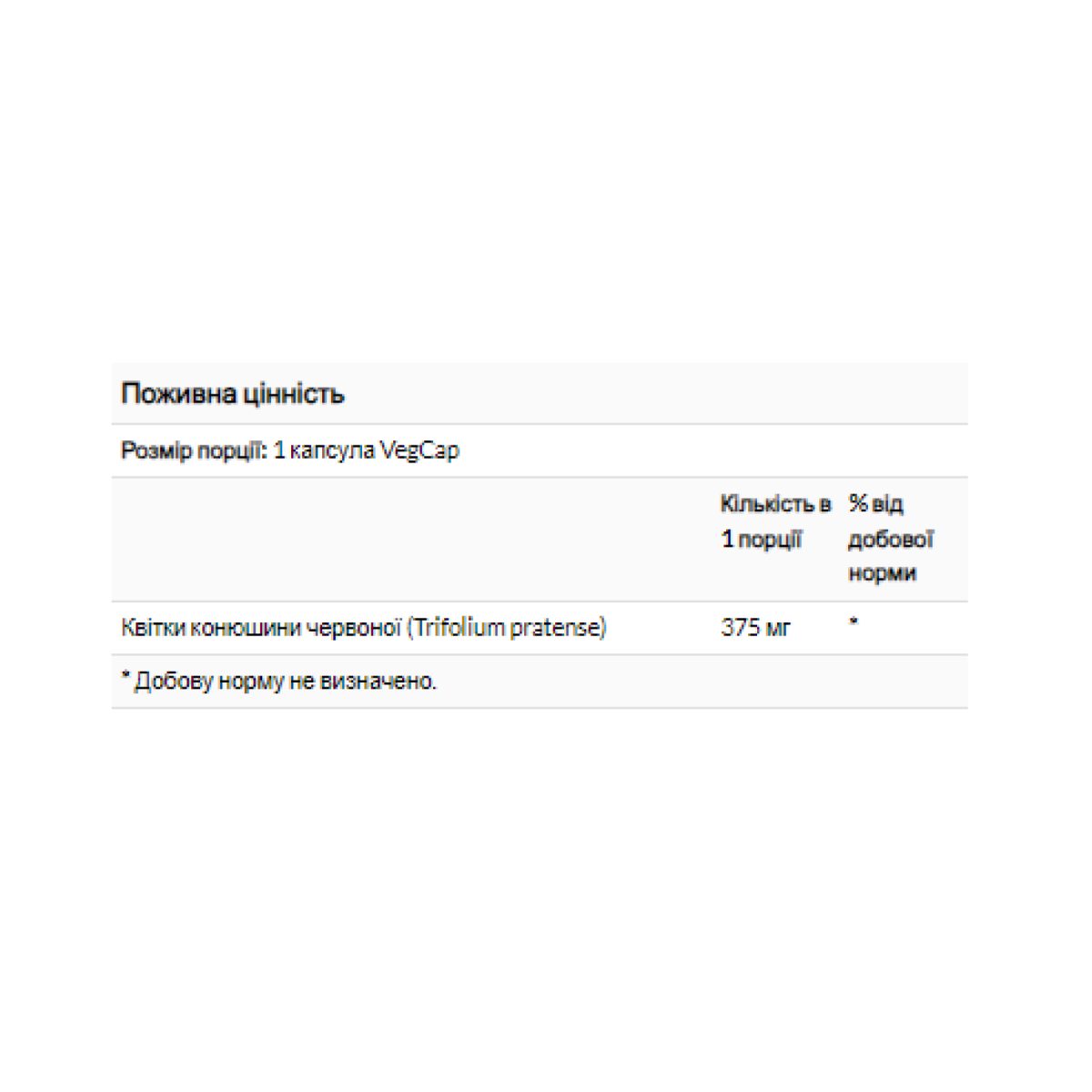 Red Clover Blossom 375mg - 100 vcaps - Зображення 2