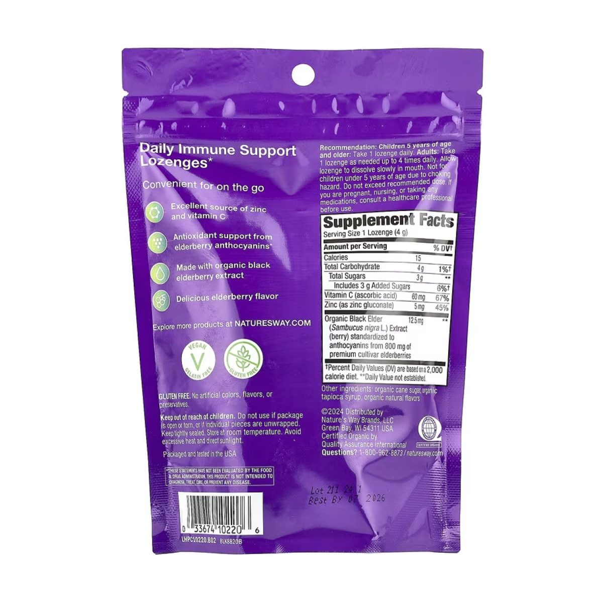 Sambucus Organic Zinc Lozenges - 24 cnt - Зображення 2
