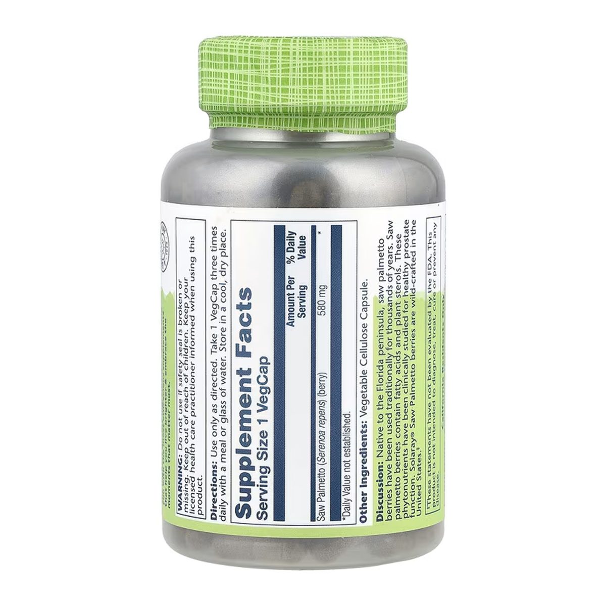 Saw Palmetto Berry 580mg - 180 vcaps - Зображення 2