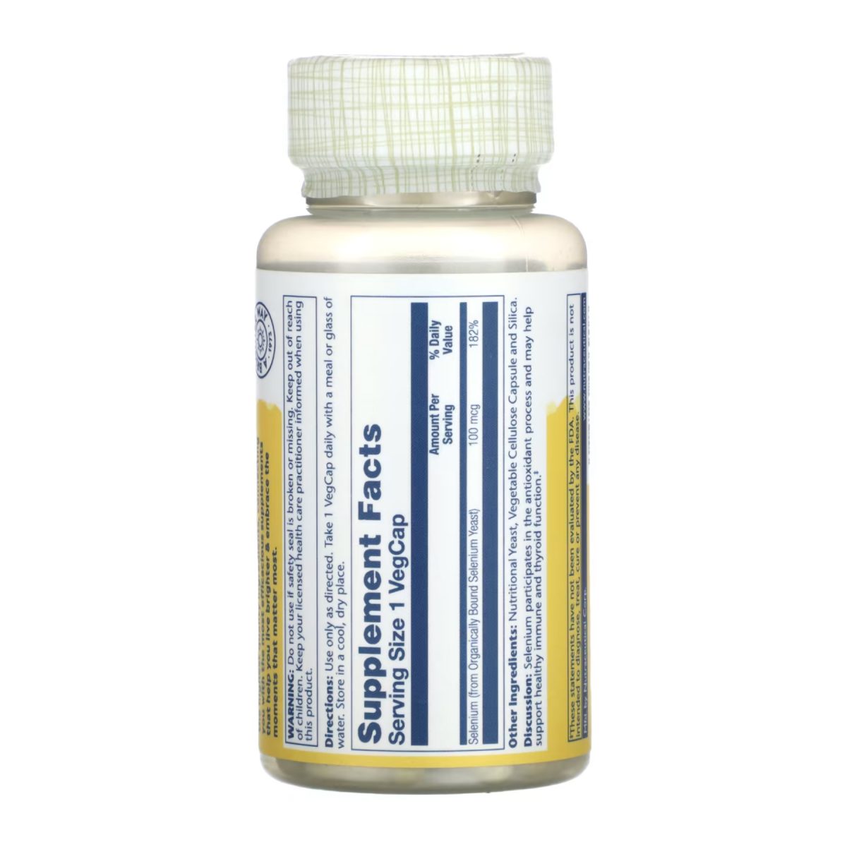 Selenium 100mcg - 100 caps - Зображення 2