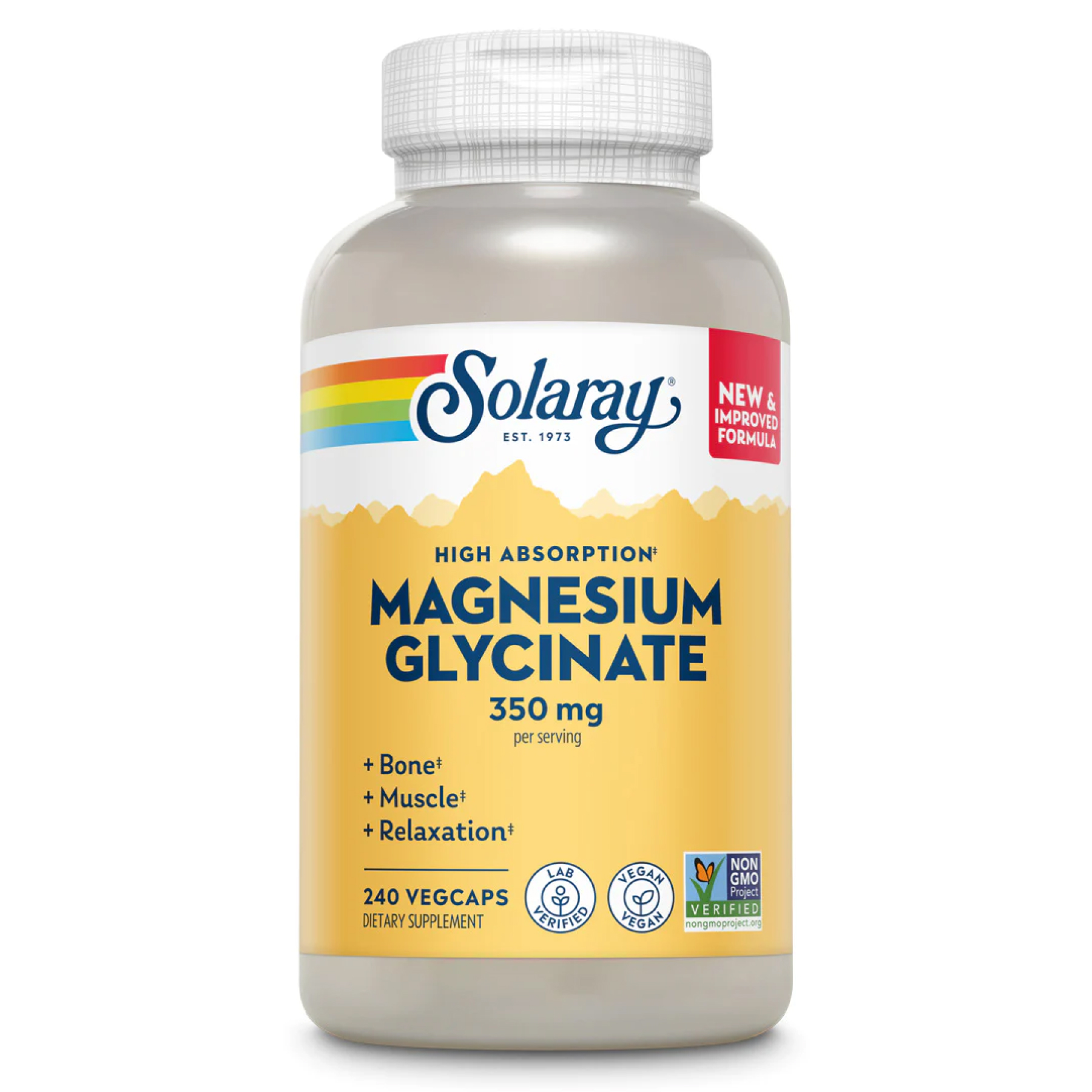 solaraymagnesium-glycinate-350mg-240-vcaps-44847791202191_60827f49fe Magnesium Glycinate 350mg - 240 vcaps - Зображення 1