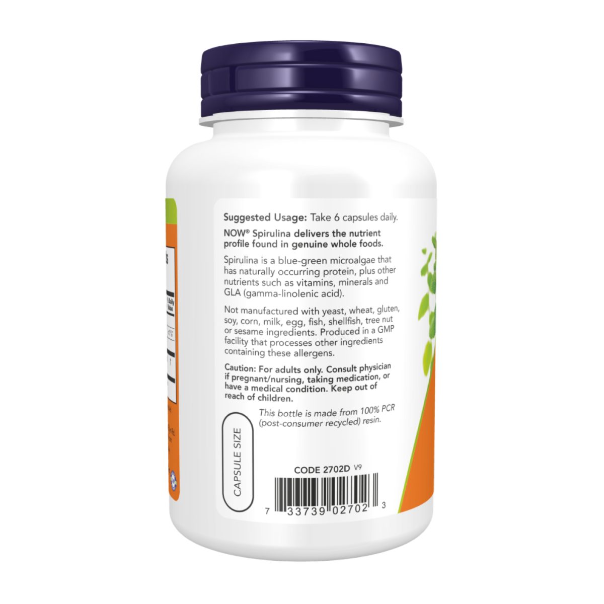Spirulina 500 mg - 120 vcaps - Зображення 3