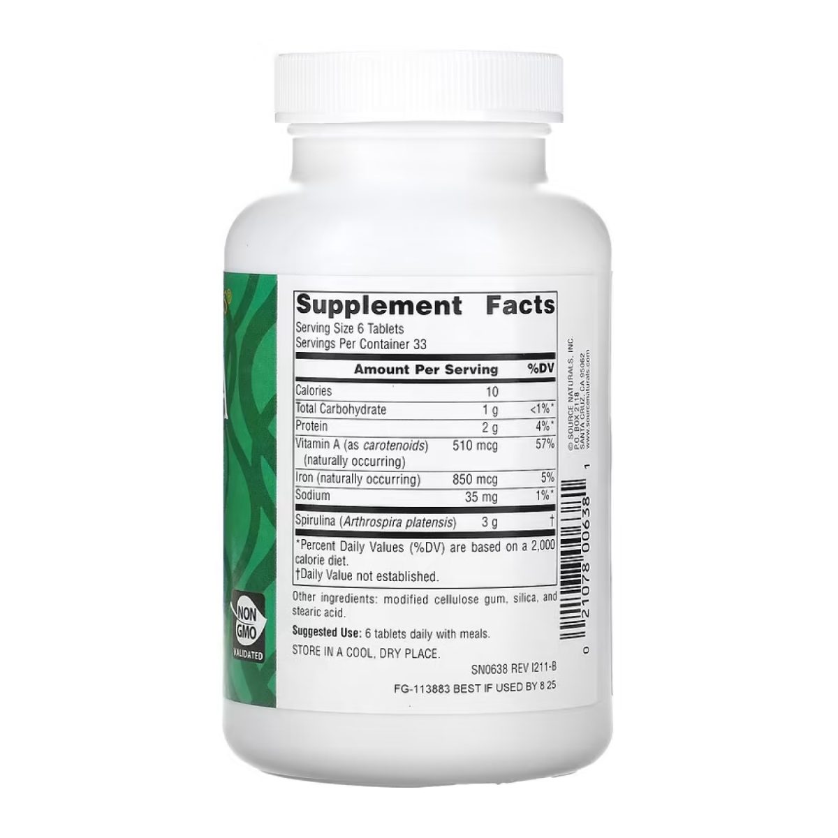 Spirulina 500mg - 100 tabs - Зображення 2