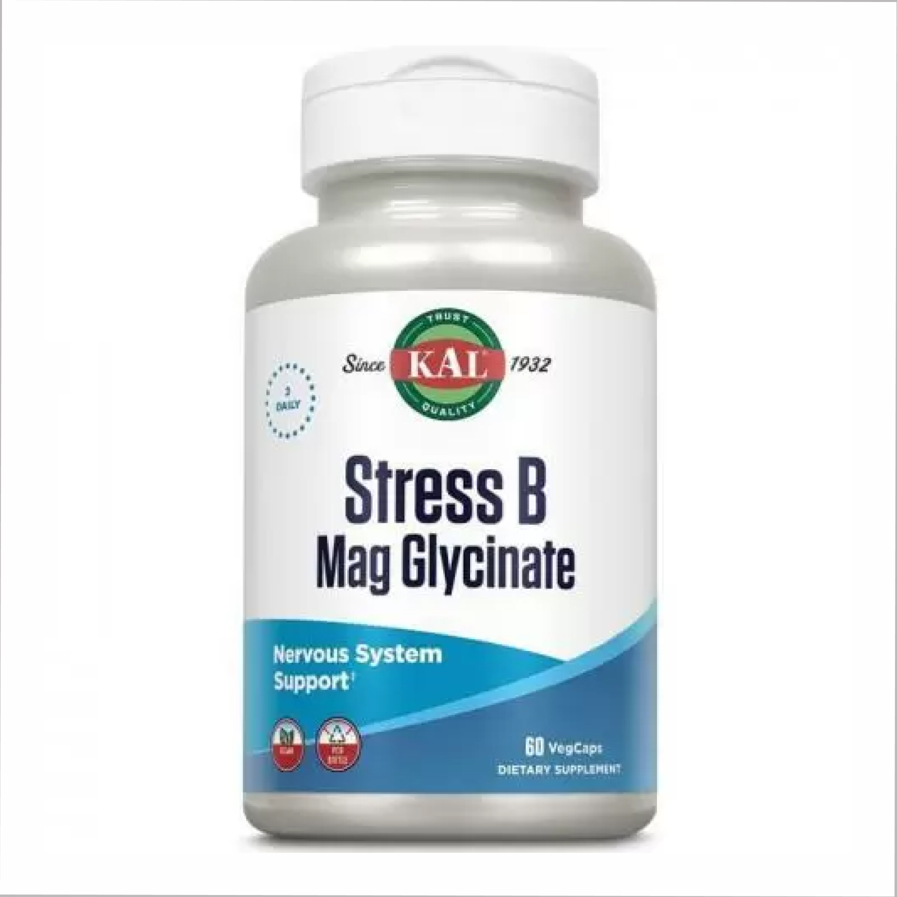 stress-b-magnesium-glycinate-veg-cap-btl-plastic-60ct-83166453680185_244cdd869e Stress B Magnesium Glycinate - 60 vcaps - Зображення 1