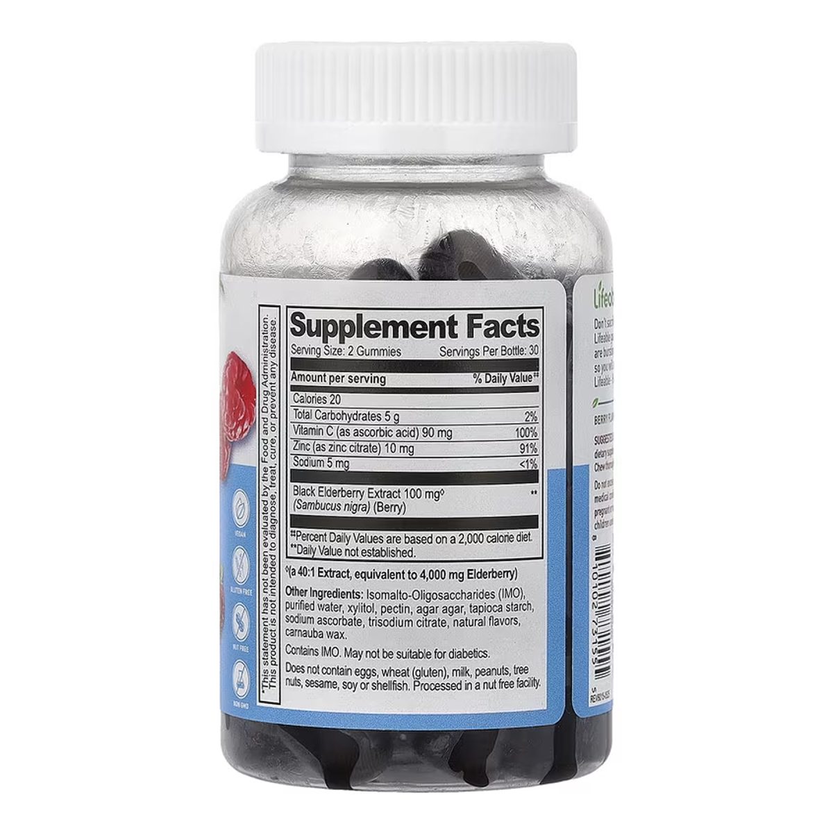 Sambucus Elderberry + Vitamin C and Zinc Kids Sugar Free - 60 gummies - Зображення 2