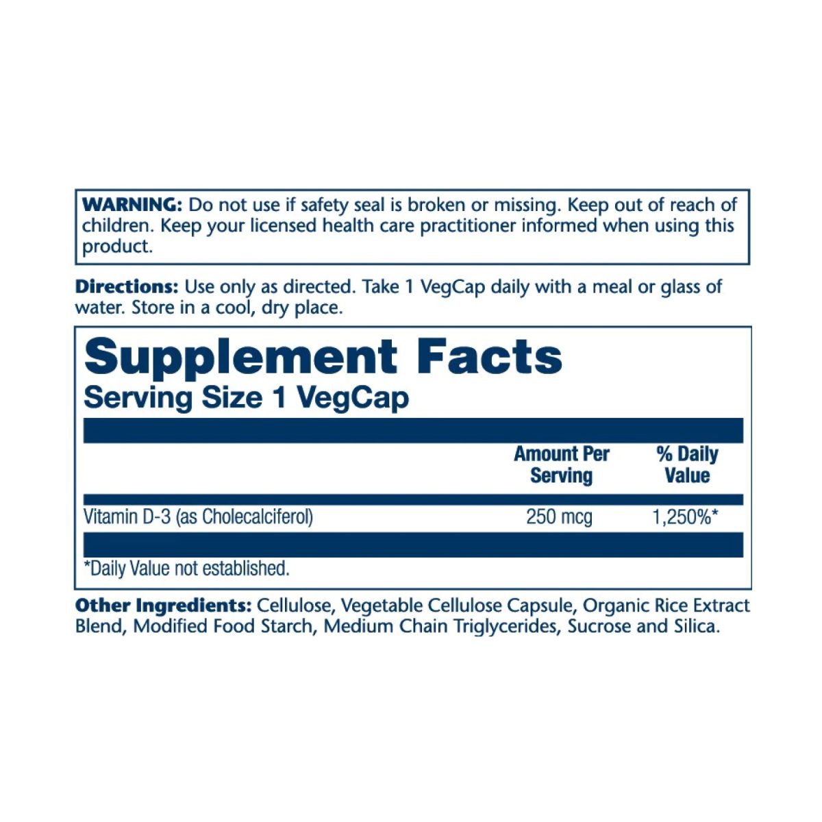 Super Strength Vitamin D-3 250mcg - 60 vcaps - Зображення 2