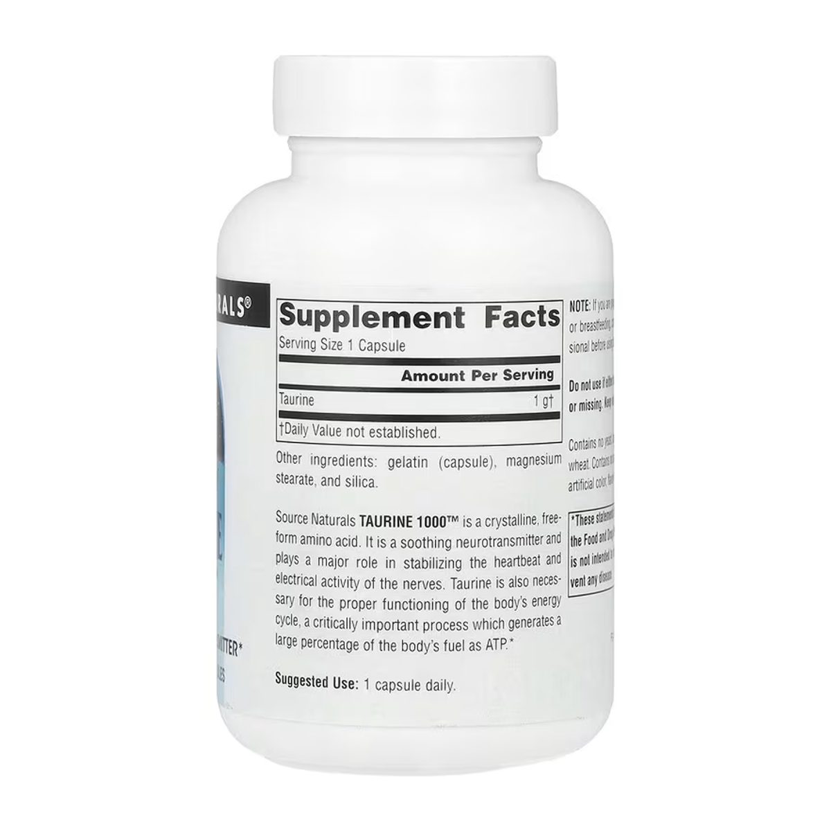 Taurine 1000™ 1000 mg - 60 caps - Зображення 2