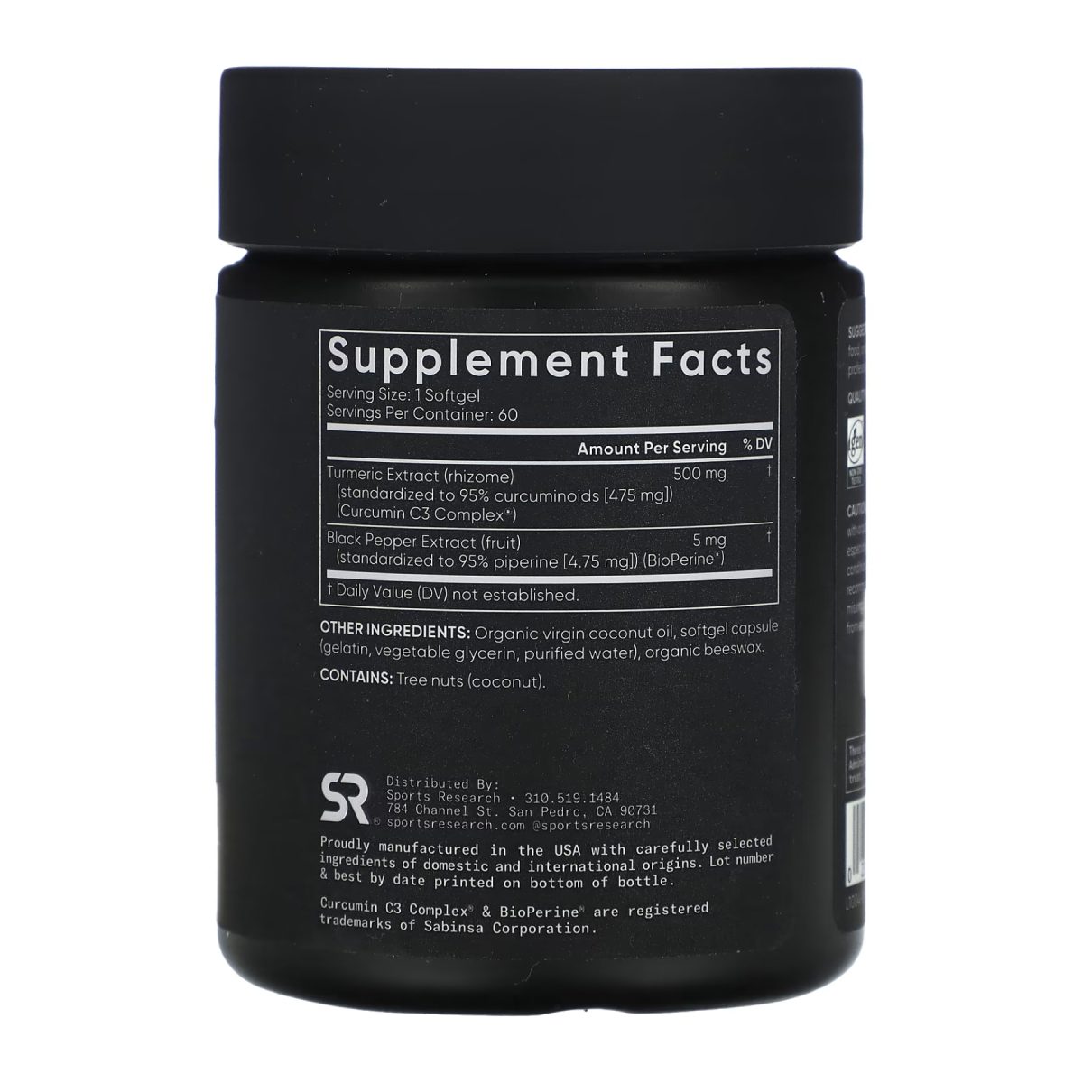 Turmeric Curcumin C3 Complex 500mg - 60 softgels - Зображення 2