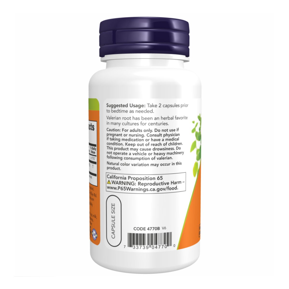 Valerian Root 500mg - 250 vcaps - Зображення 3