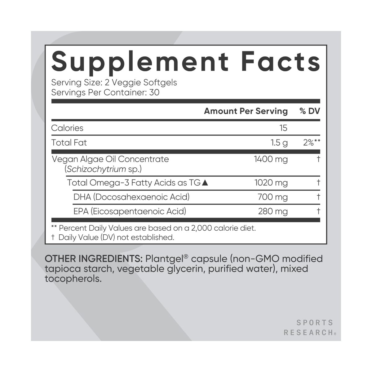 Vegan Omega-3 1400mg - 60 softgels - Зображення 2