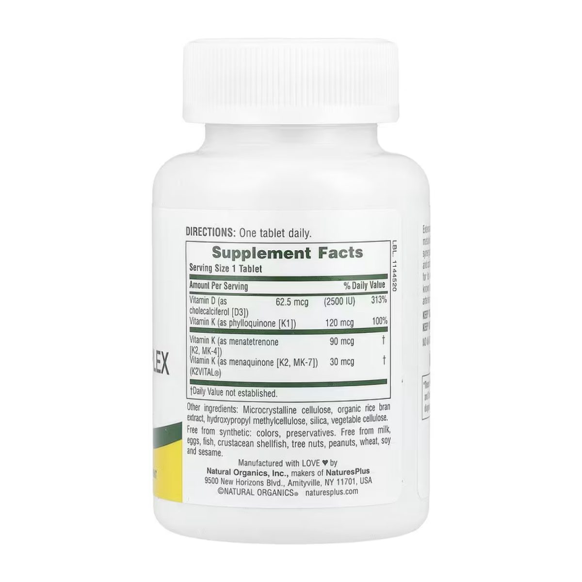Vit D3 K2 2500 IU/120 mcg - 90 tabs - Зображення 2