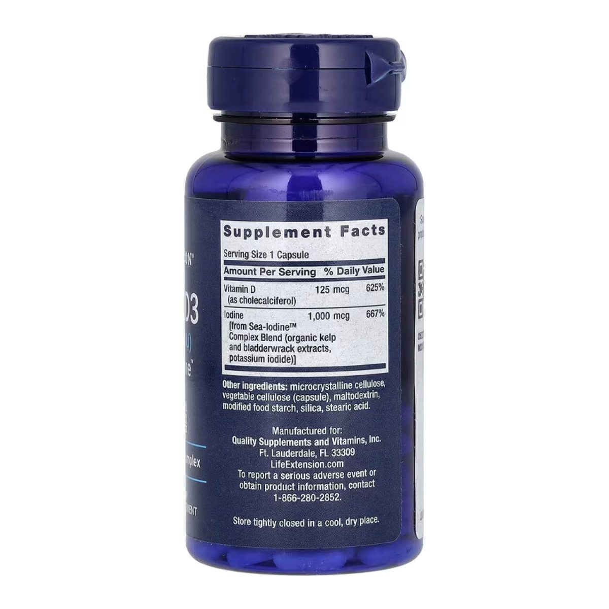 Vit D3 with Sea-Iodine™ 125 mcg (5000 IU) - 60 caps - Зображення 2