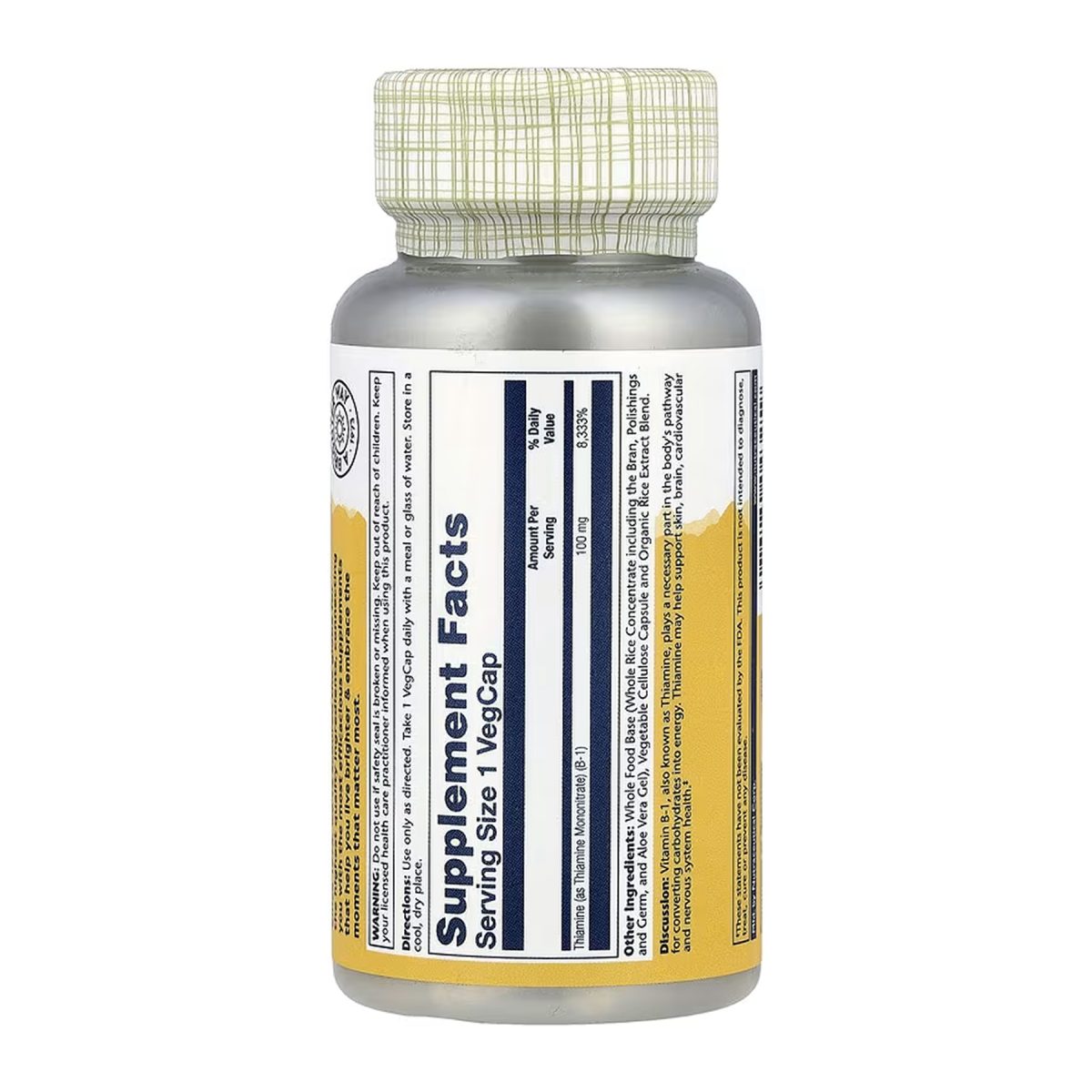Vitamin B-1 100mg - 100 vcaps - Зображення 2