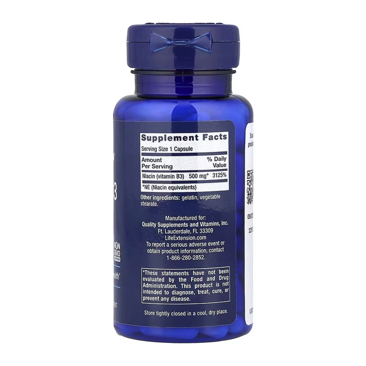 Vitamin B3 Niacin 500 mg - 100 caps - Зображення 2